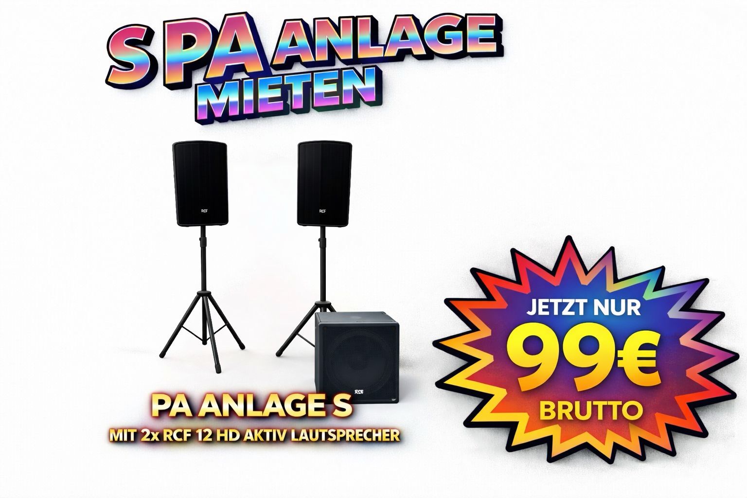 Lautsprecher Musikanlage Tonanlage Musikboxen PA Anlage mieten – XL, L, oder S | Professionelle Beschallung für Events – 4