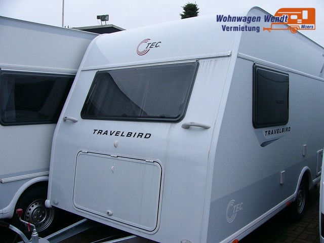 Wohnwagen TEC-410 4-Pers. Etagenbetten uund Heckgarage nur 850 kg leicht
