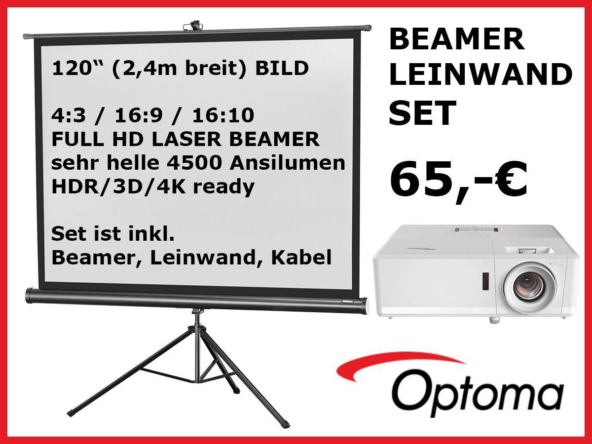 Beamer, Videobeamer, Leinwand 4500 Ansilumen, LASER DLP, Full HD