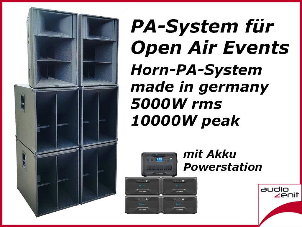 LKW & OPEN AIR: PA-ANLAGE, PA-SYSTEM, Lautsprecheranlage mit AKKU bis 500-3000 Teilnehmer für DEMOS, Kundgebungen