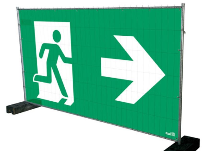 Sichtschutzplane / Notausgangsplane / Notausgangsbeschilderung – 2