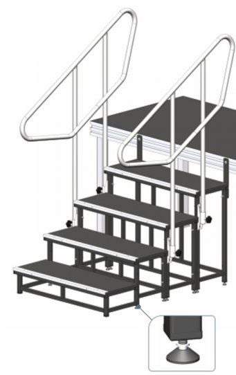 Modulare Treppe / Bühne, Höhe 40 cm / Bühnentreppe