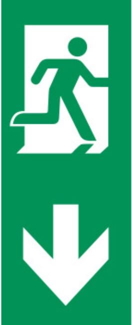 Fahne Notausgang / Wegweiser / Beschilderung