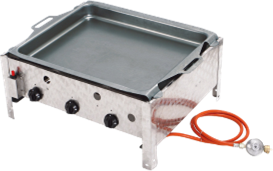 Edelstahlgasbräter / Gastrobräter / Gasbräter / Gasgrill 3-flammig