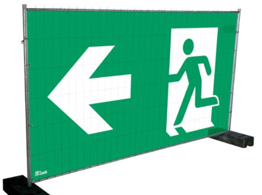 Sichtschutzplane / Notausgangsplane / Notausgangsbeschilderung – 3