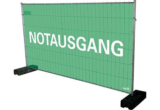 Sichtschutzplane / Notausgangsplane / Notausgangsbeschilderung