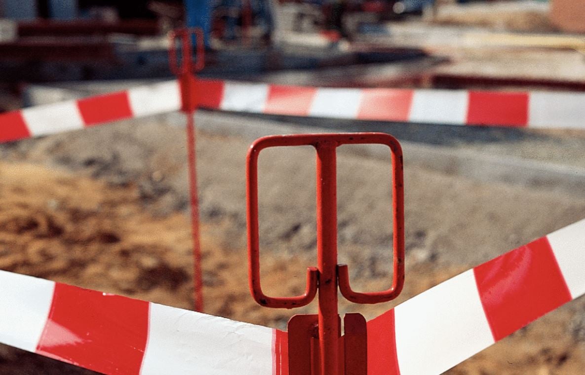 Absperrleinenhalter / Absperrstange / Halterung / Absicherung / Erdnagel für Absperrband – 3