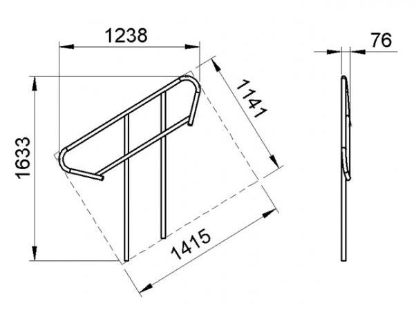 Aluminium-Treppengeländer / Bühne, für 3-4-stufige modulare Treppen