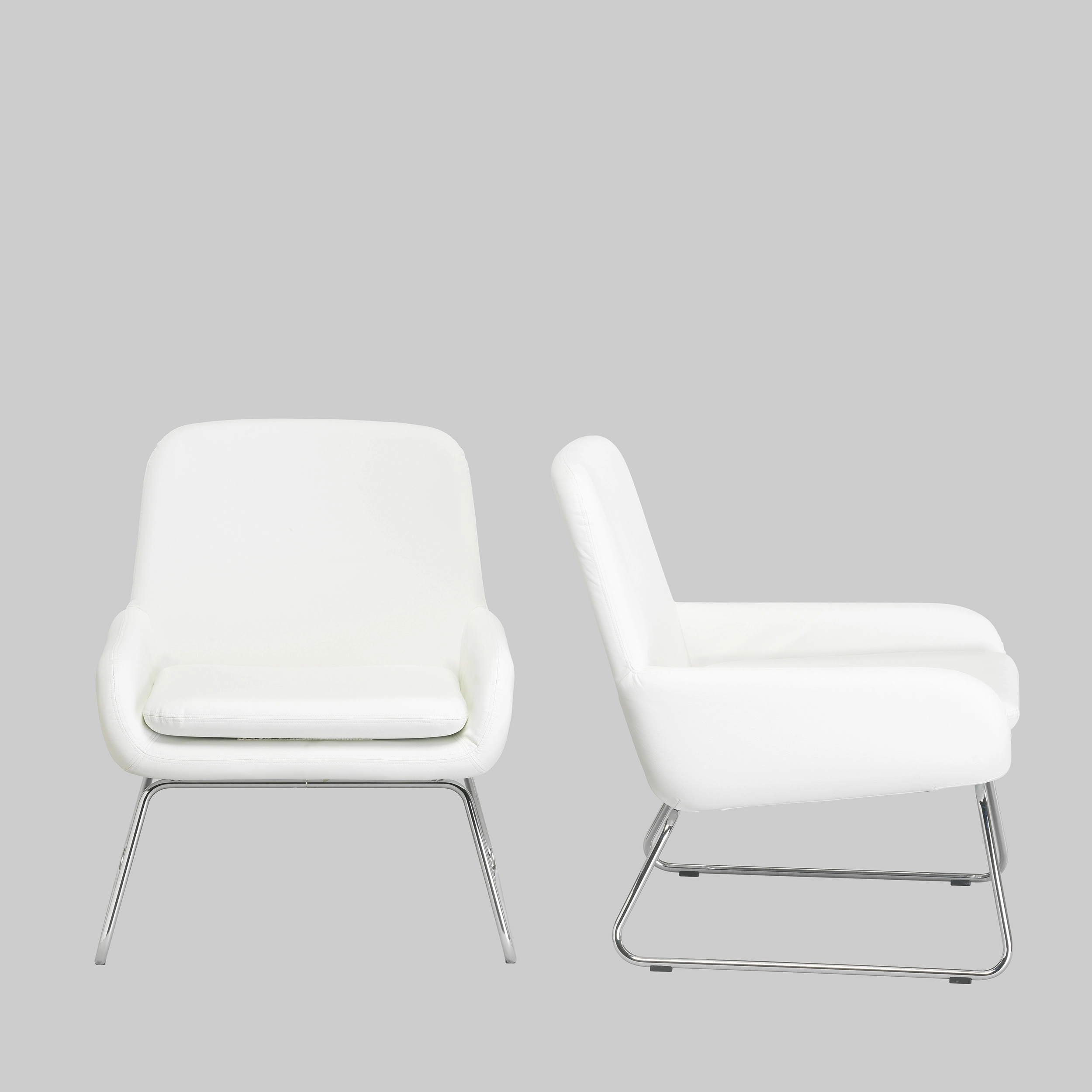 Sessel COCO Weiss / Chrom mieten bei ADEXPO