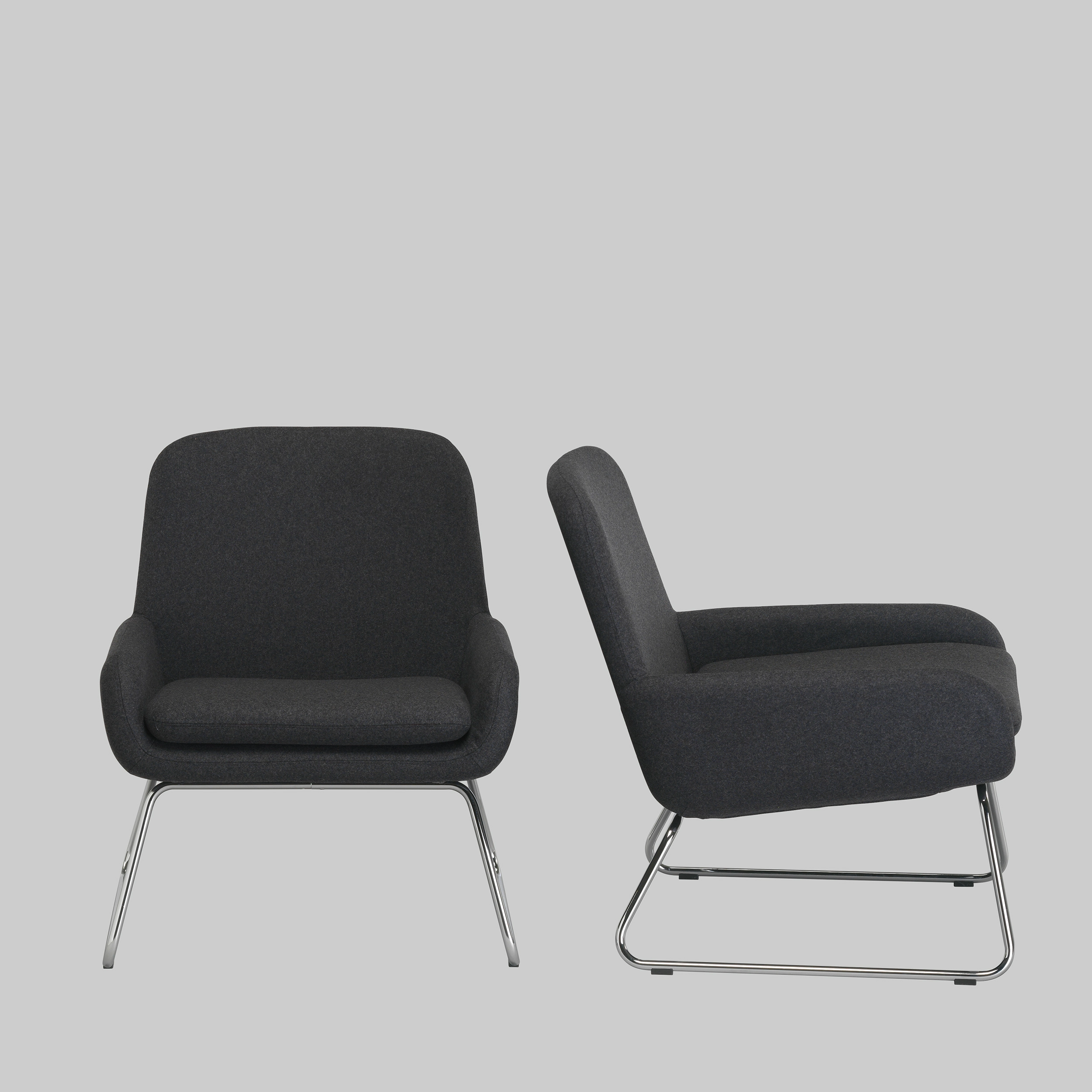Sessel COCO Anthrazit / Chrom mieten bei ADEXPO