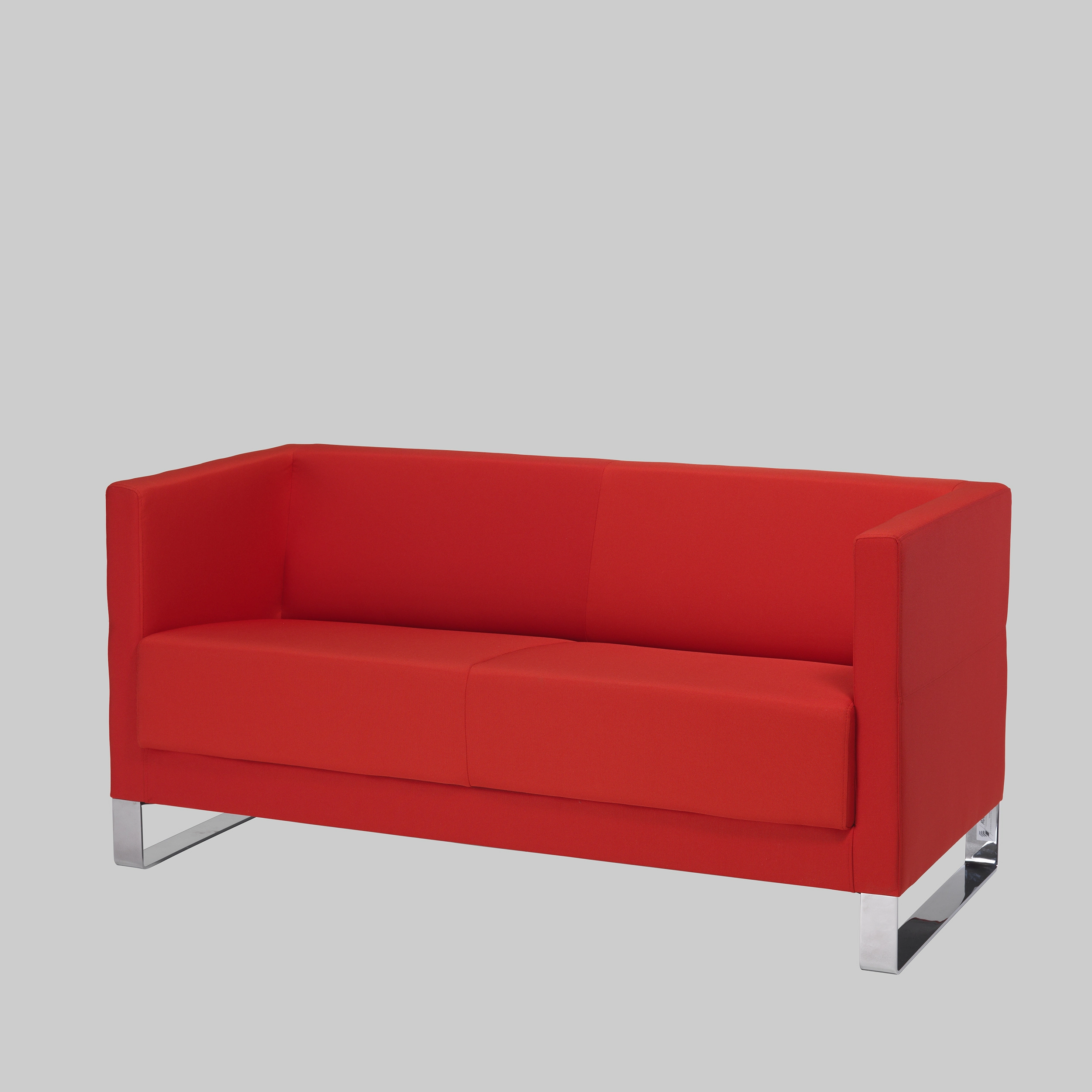 Sofa COLORADO 2,5 Rot / Chrom mieten bei ADEXPO
