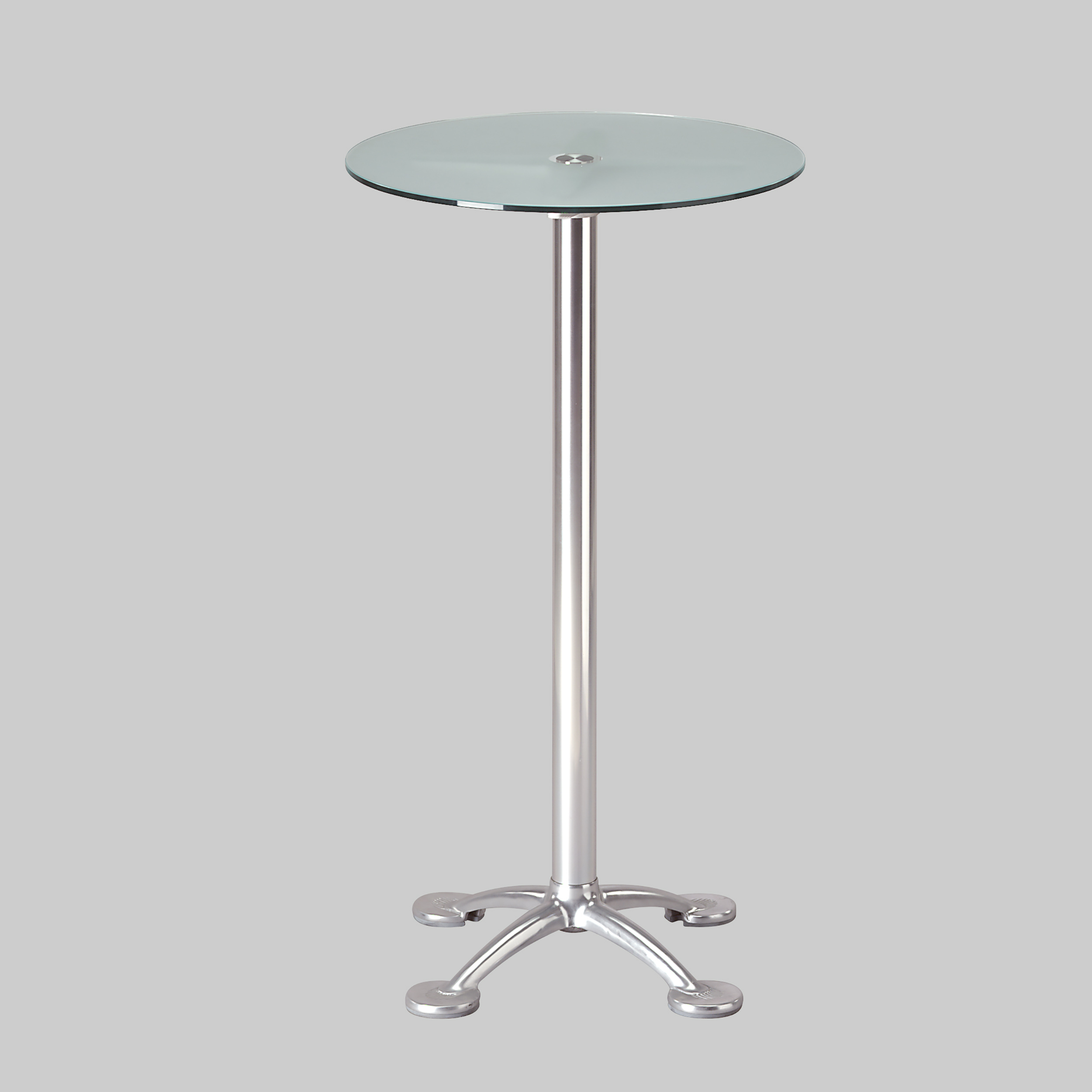 Stehtisch PARIS Ø65 Glas satiniert / Aluminium mieten bei ADEXPO