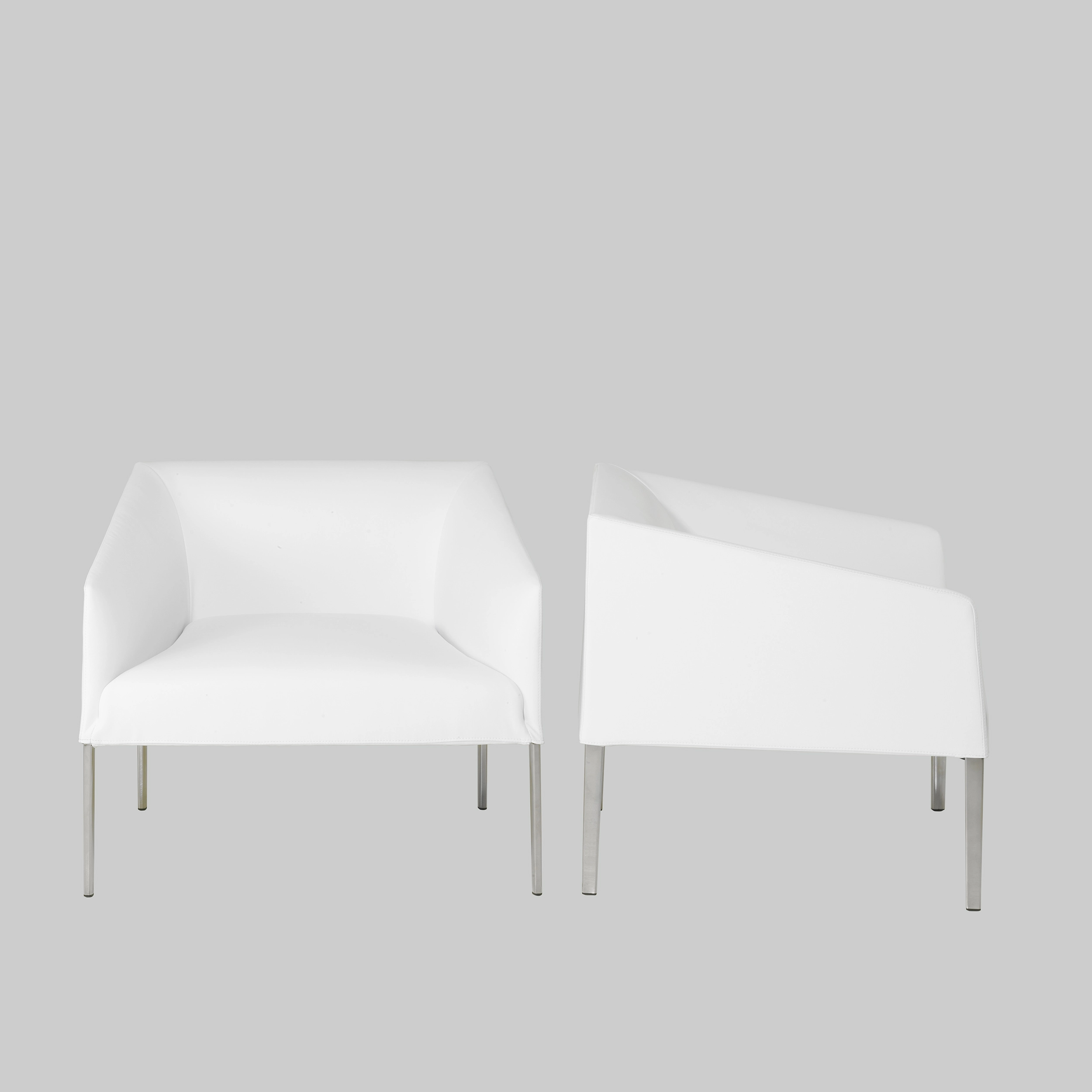 Sessel SAARI Weiss / Chrom mieten bei ADEXPO