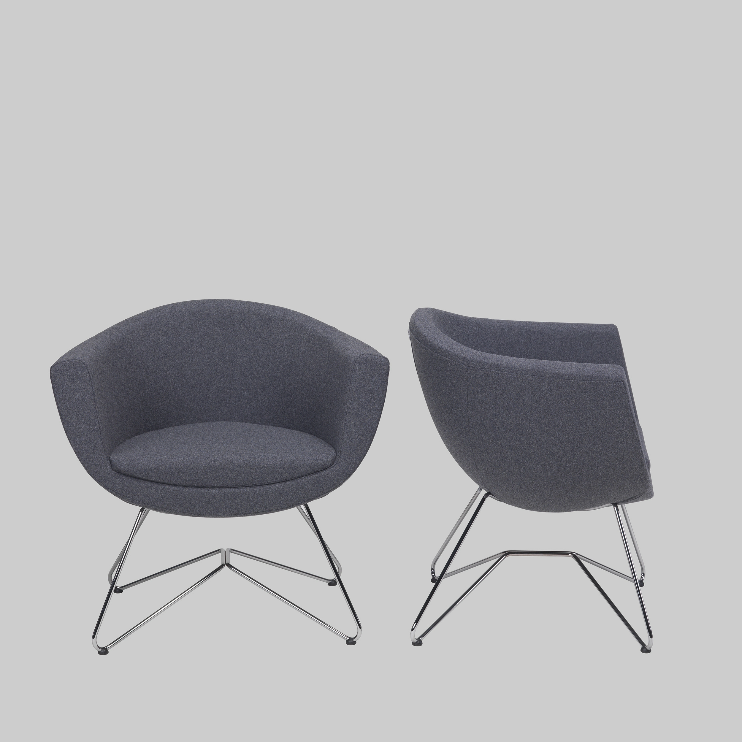 Sessel SUTTER Anthrazit / Chrom mieten bei ADEXPO
