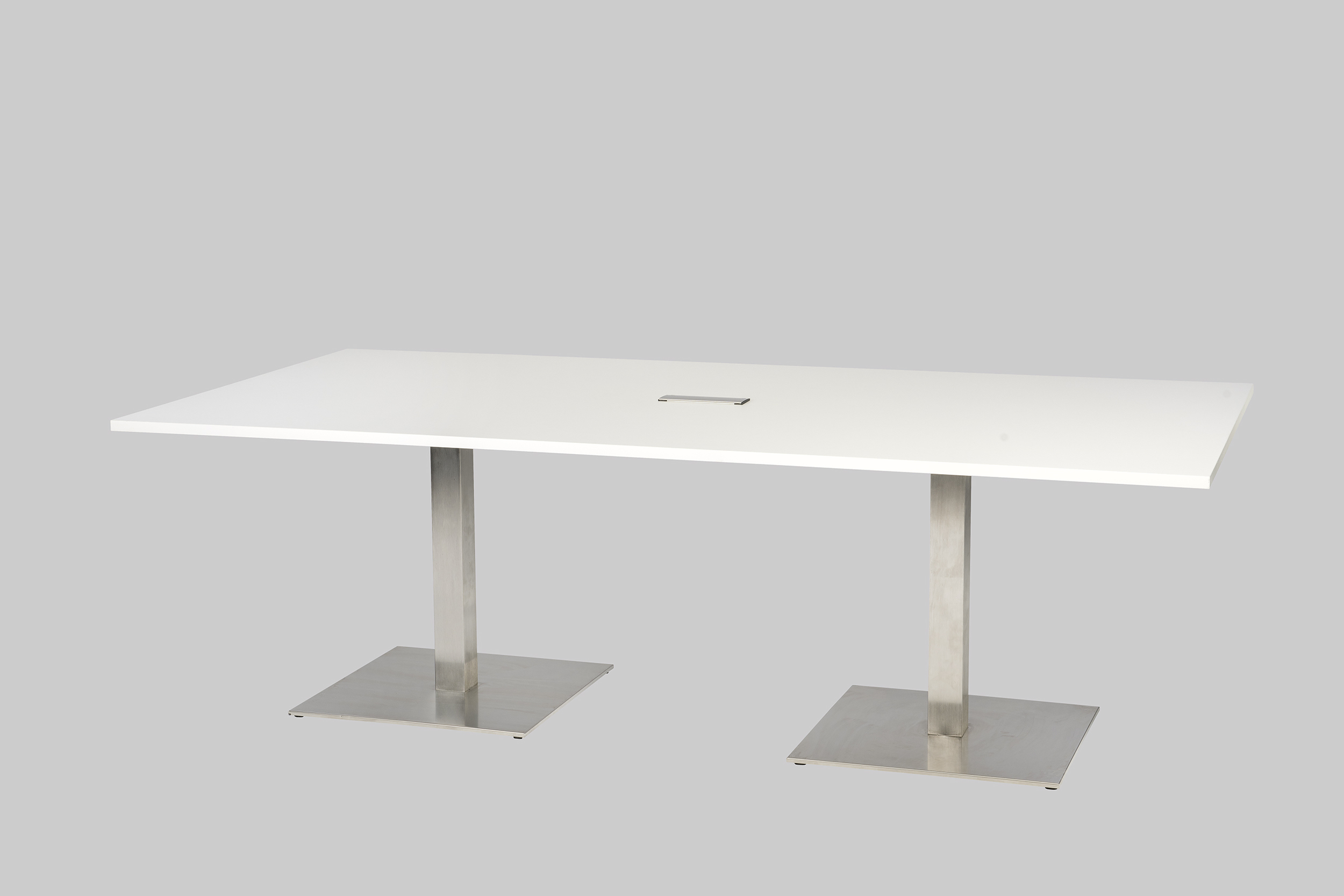 Sitztisch 2-MEET-YOU 240×120 PWR Weiss / Edelstahl mieten bei ADEXPO