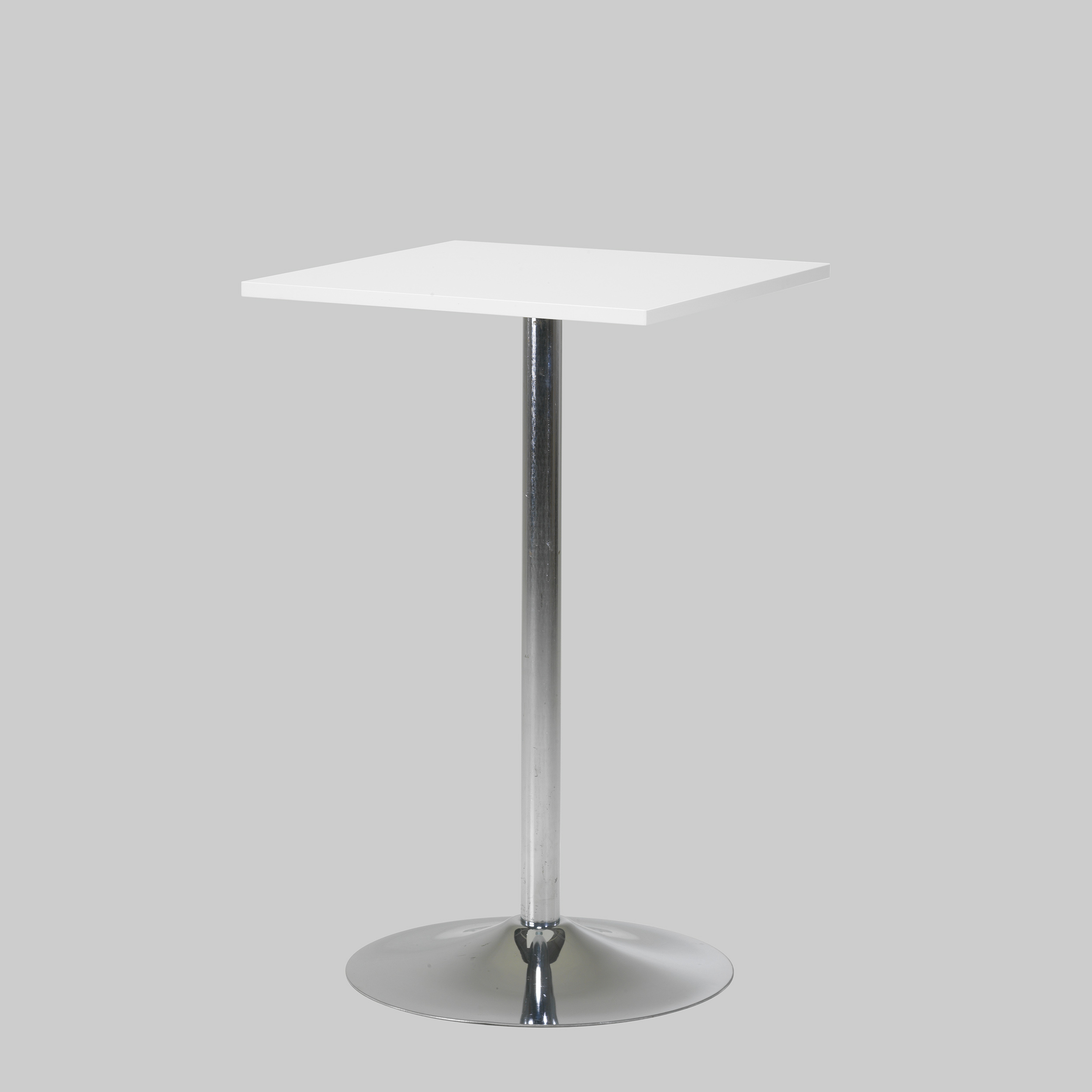 Stehtisch TROMPET 65×65 Weiss / Chrom mieten bei ADEXPO