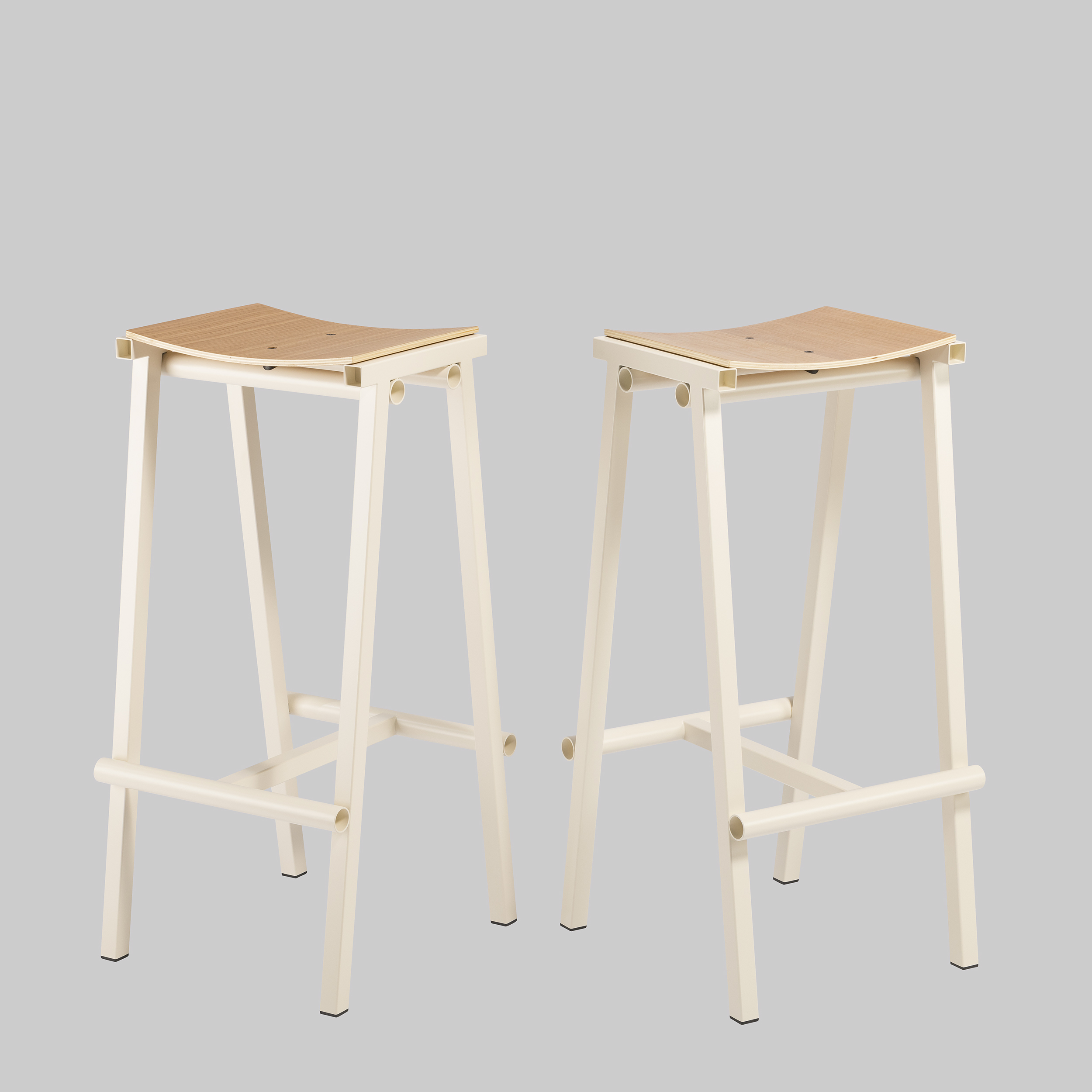 Barhocker TABURETE 8 Eiche / Creme mieten bei ADEXPO