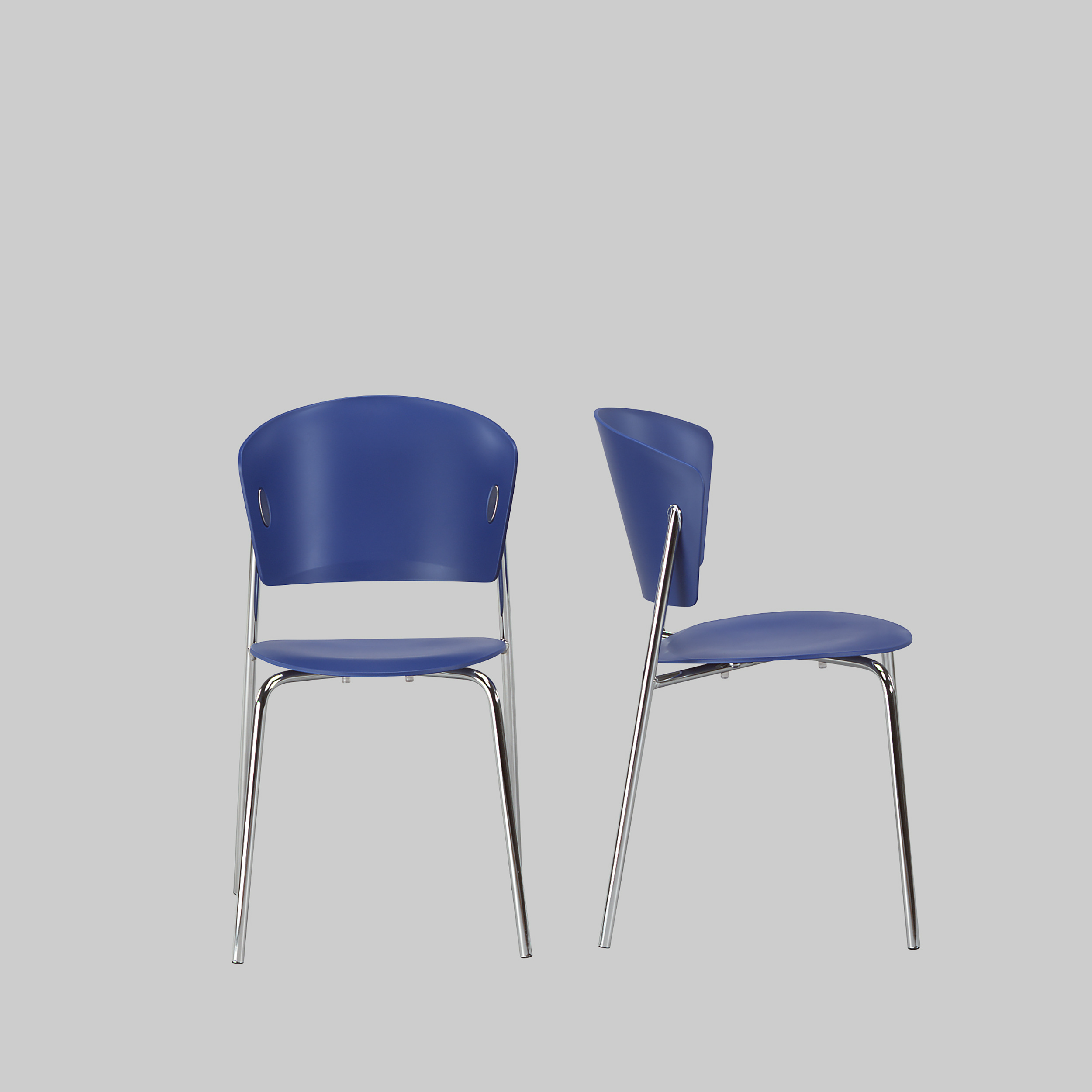 Stuhl GIO Blau / Chrom mieten bei ADEXPO