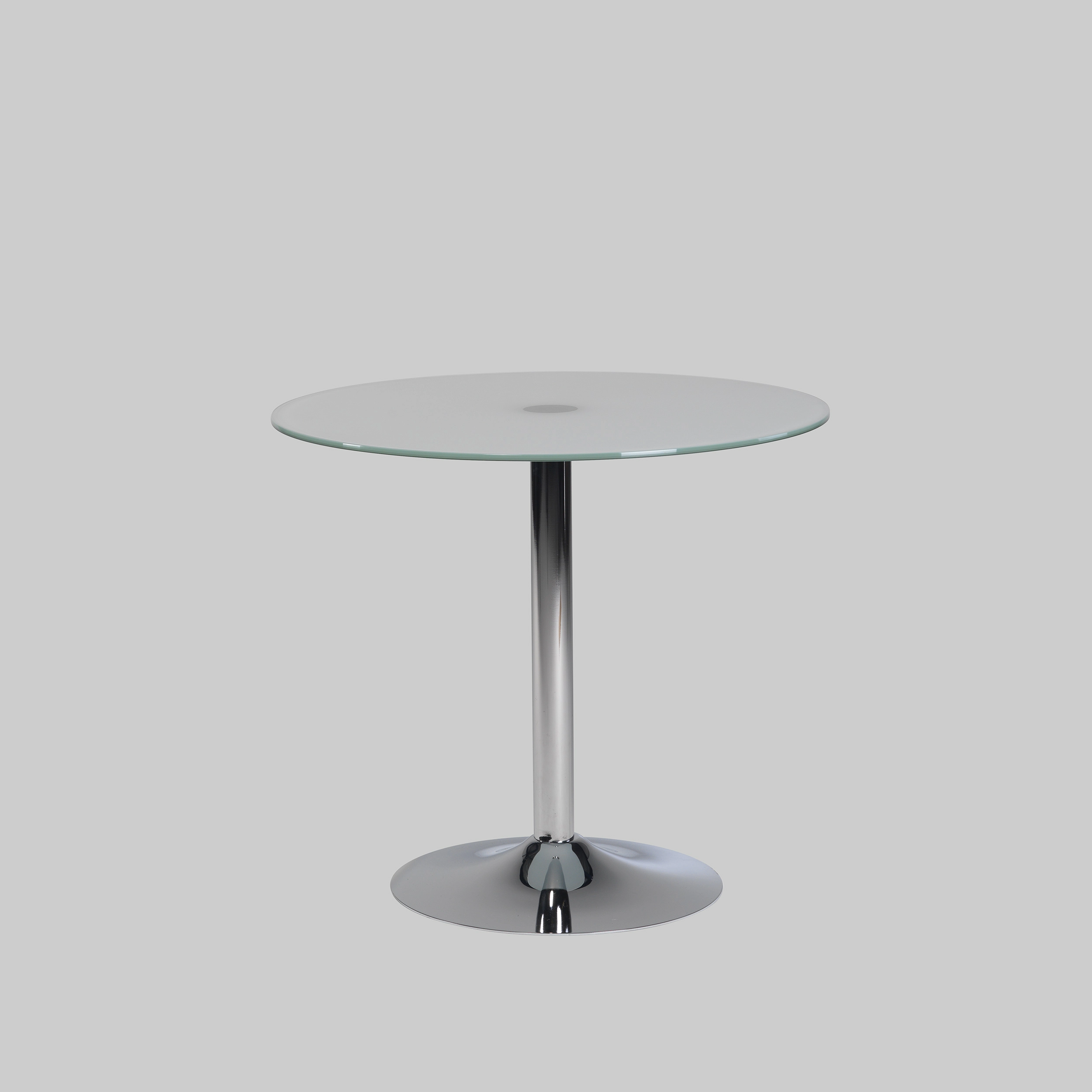 Sitztisch TROMPET Ø80 Glas satiniert / Chrom mieten bei ADEXPO