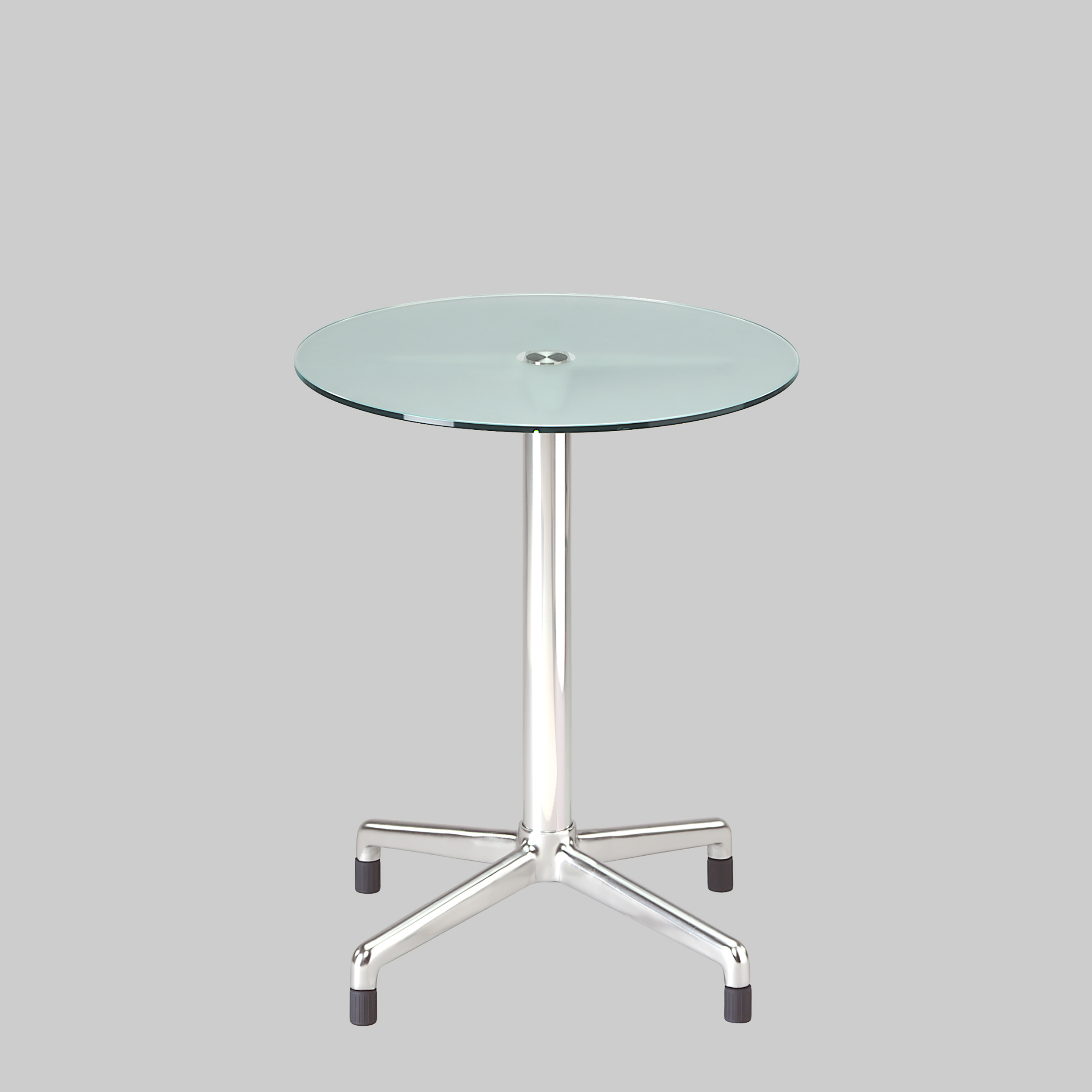 Sitztisch SPLASH Ø65 Glas satiniert / Aluminium mieten bei ADEXPO
