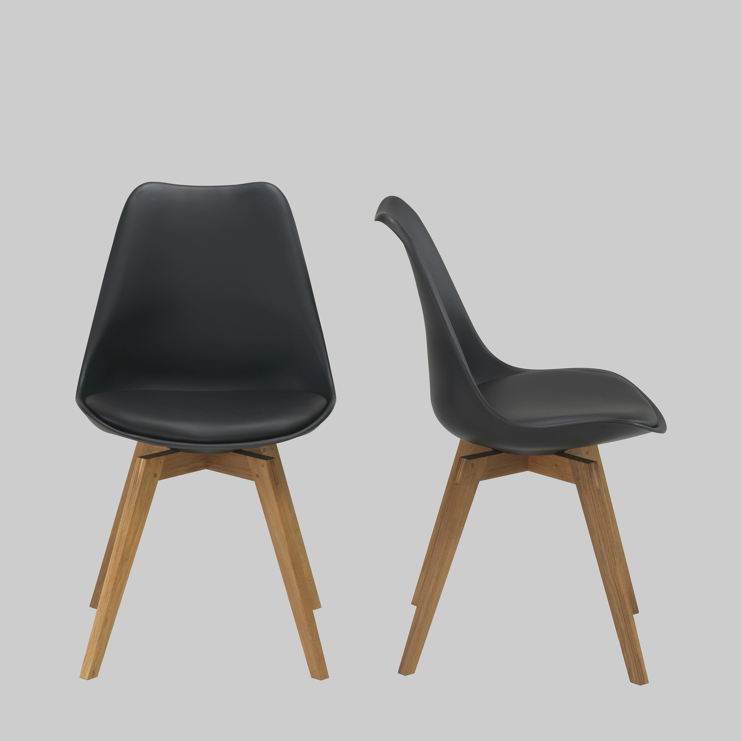 Stuhl VINTAGE Schwarz / Eiche mieten bei ADEXPO