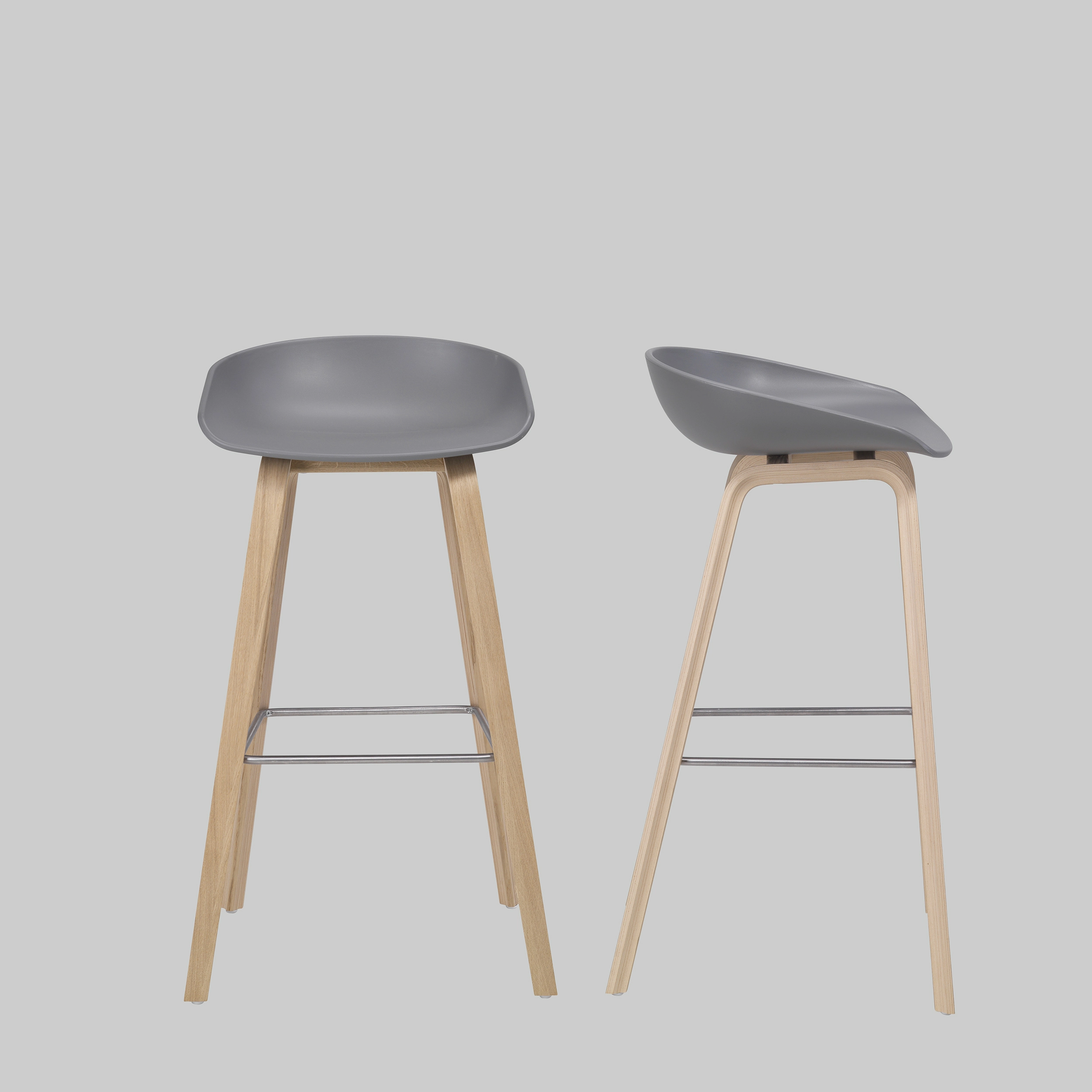 Barhocker ABOUT A BARSTOOL Grau / Eiche mieten bei ADEXPO