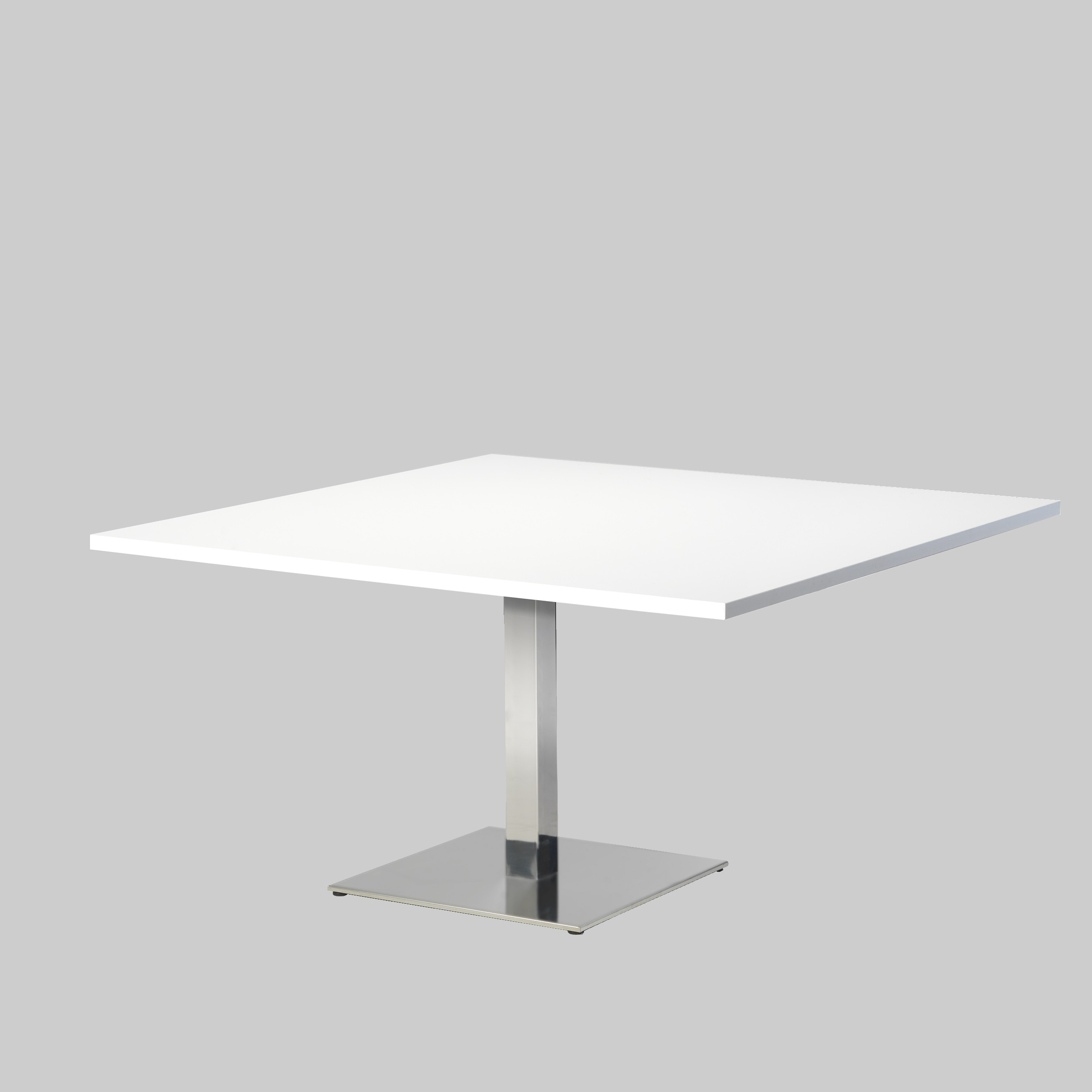 Sitztisch 2-MEET-YOU 130×130 Weiss / Edelstahl mieten bei ADEXPO
