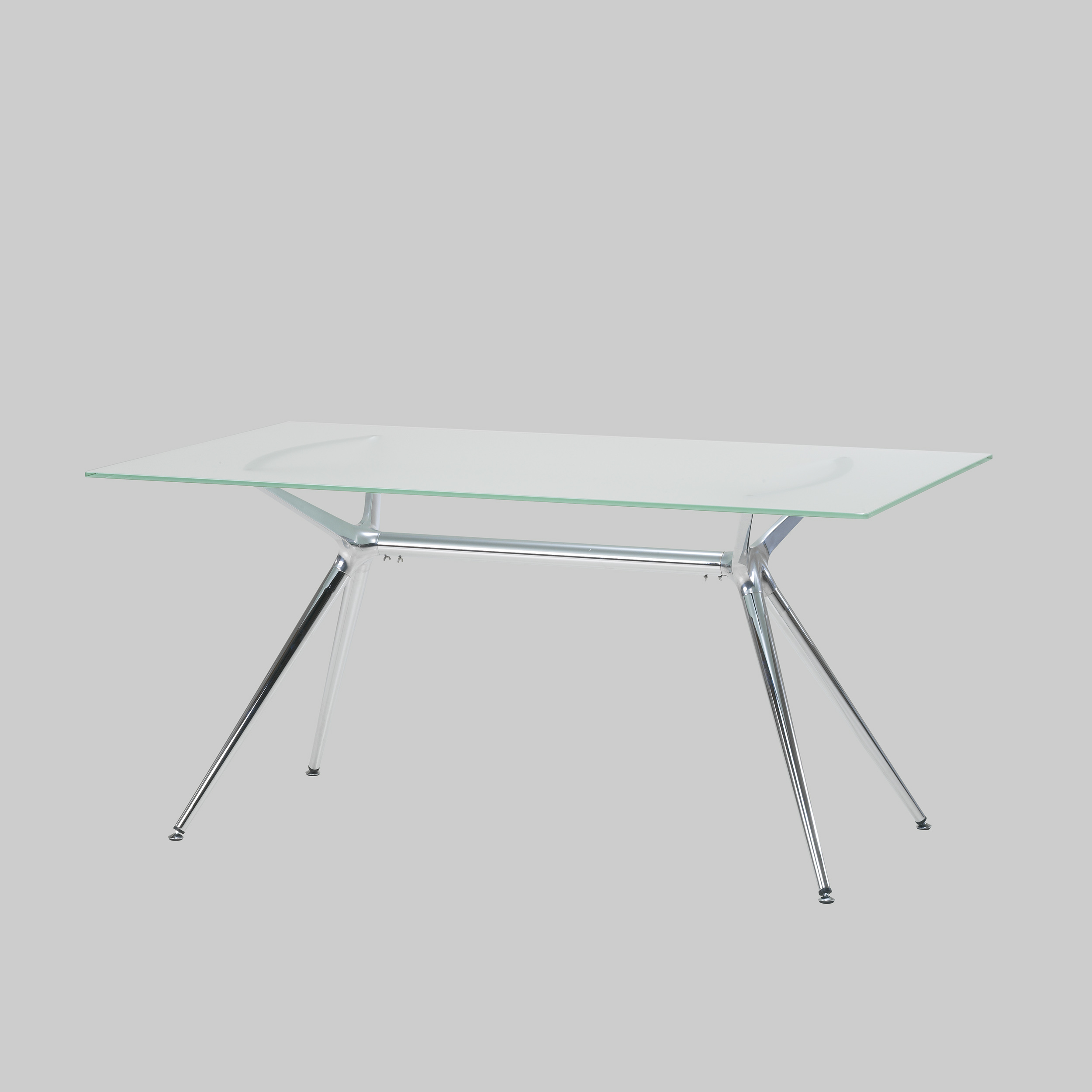 Sitztisch ALFA 160×90 Melkglas Glas satiniert / Chrom mieten bei ADEXPO