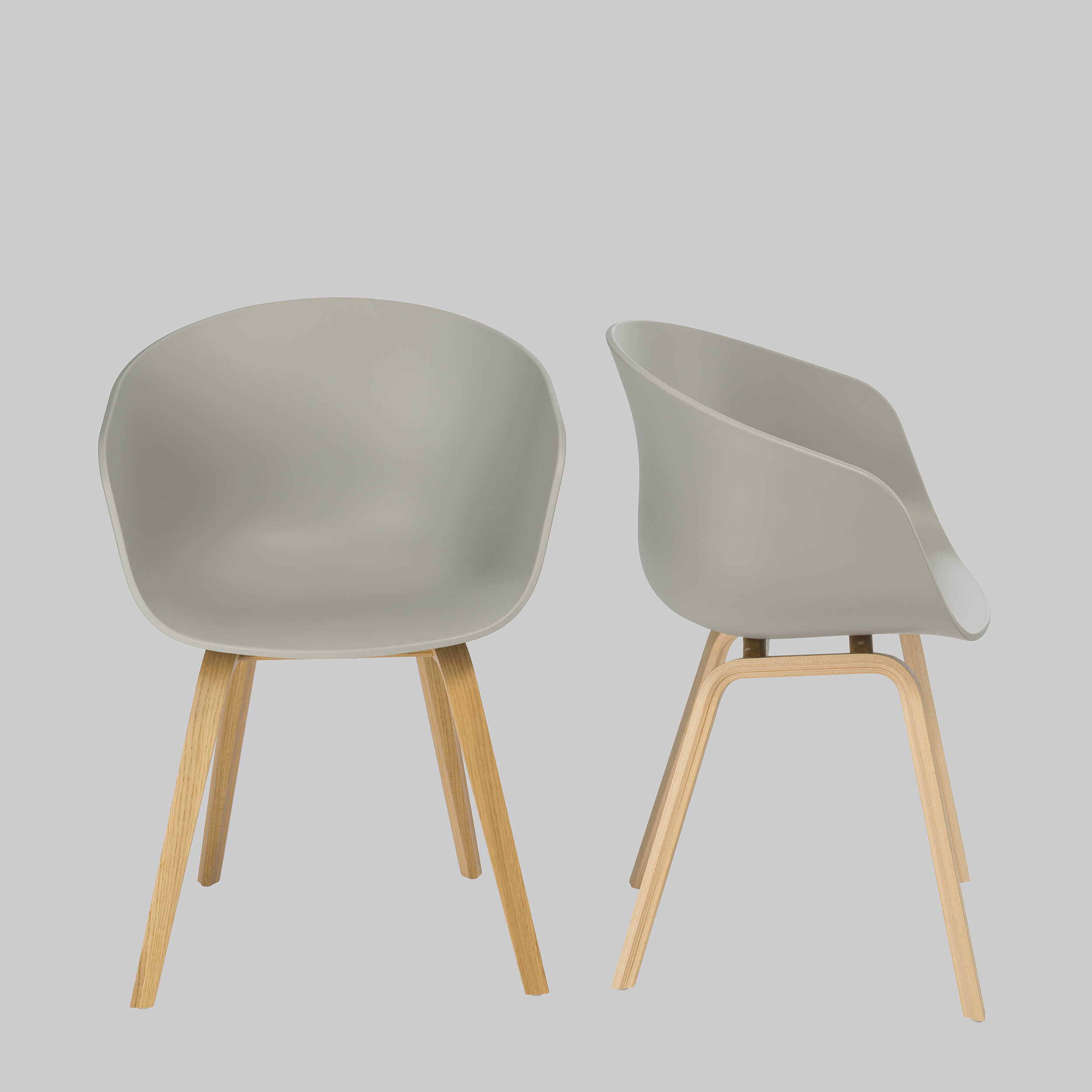 Stuhl ABOUT A CHAIR Hellgrau / Eiche mieten bei ADEXPO