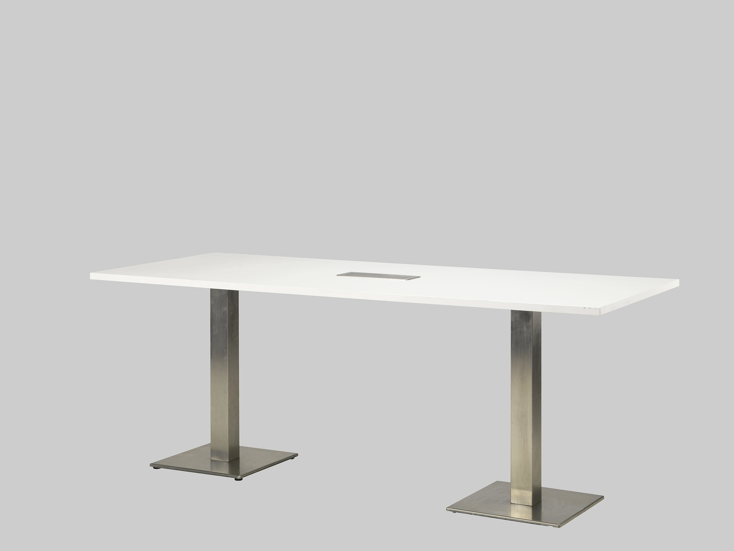 Sitztisch 2-MEET-YOU 195×80 PWR Weiss / Edelstahl mieten bei ADEXPO