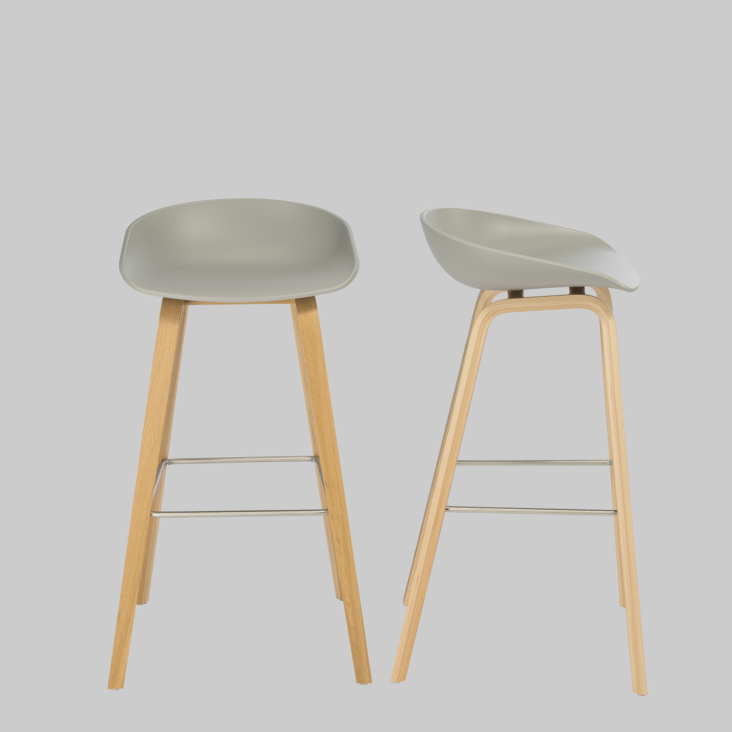 Barhocker ABOUT A BARSTOOL Hellgrau / Eiche mieten bei ADEXPO