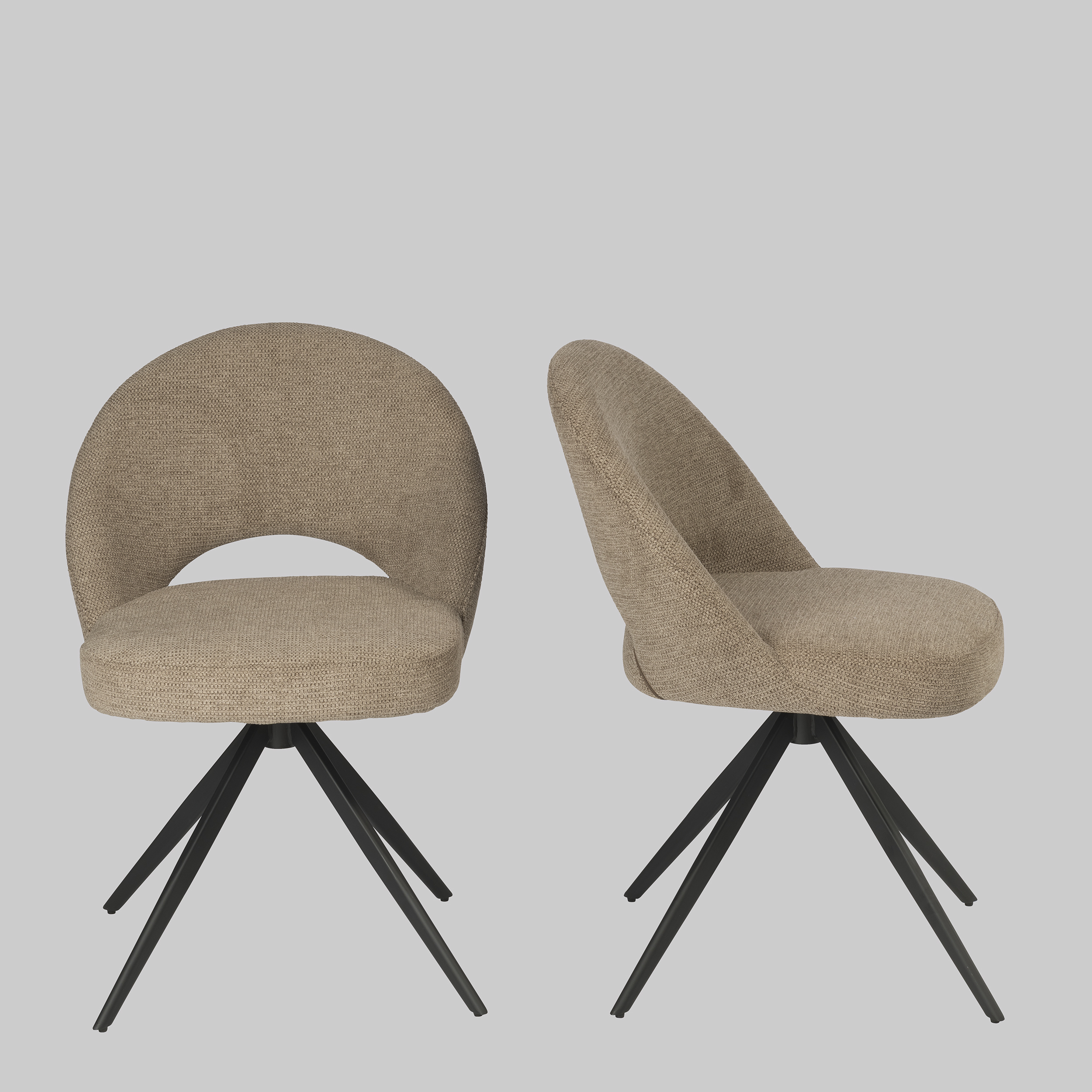 Stuhl AURELIA SOFT Taupe / Schwarz mieten bei ADEXPO