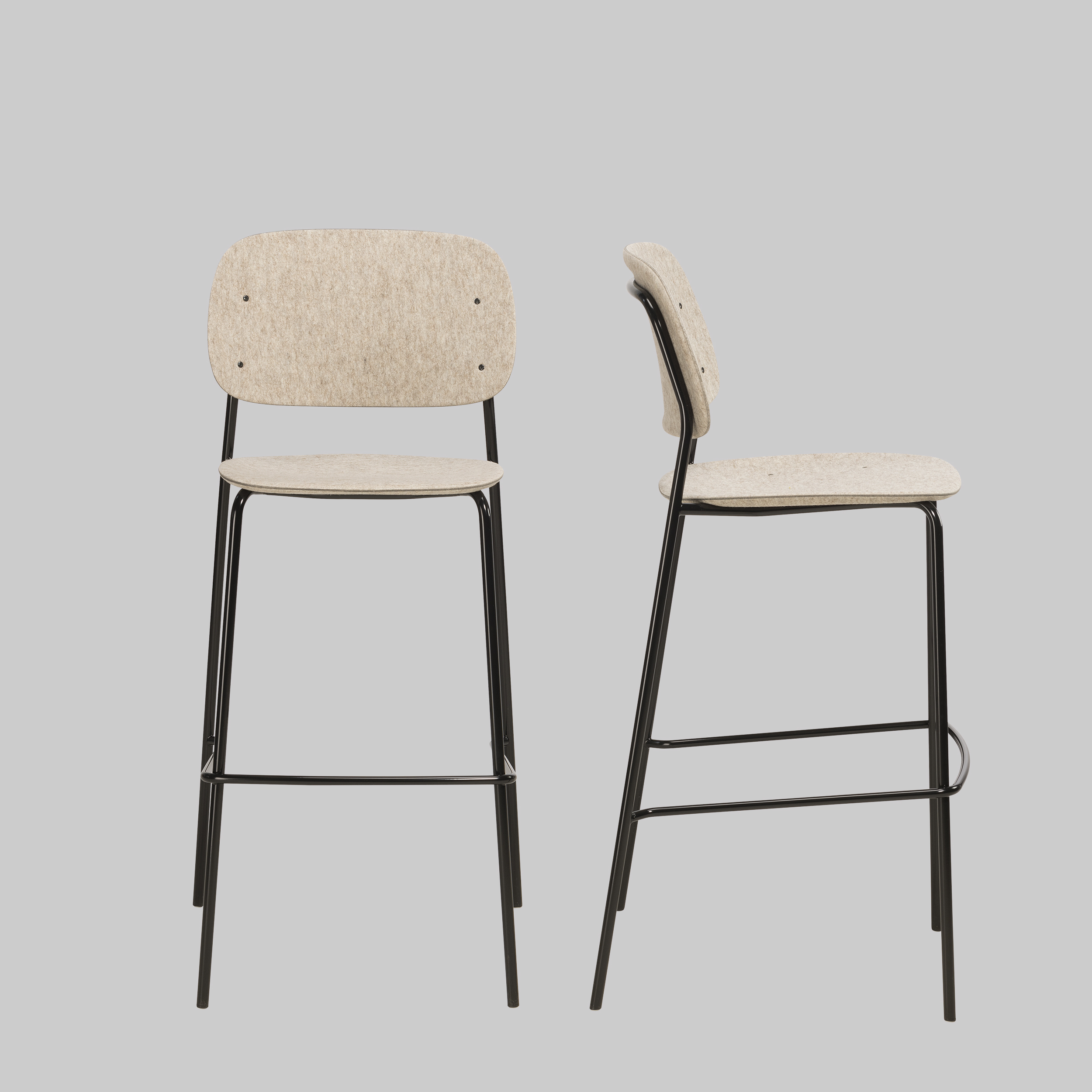 Barhocker HALE STACK Beige / Schwarz mieten bei ADEXPO