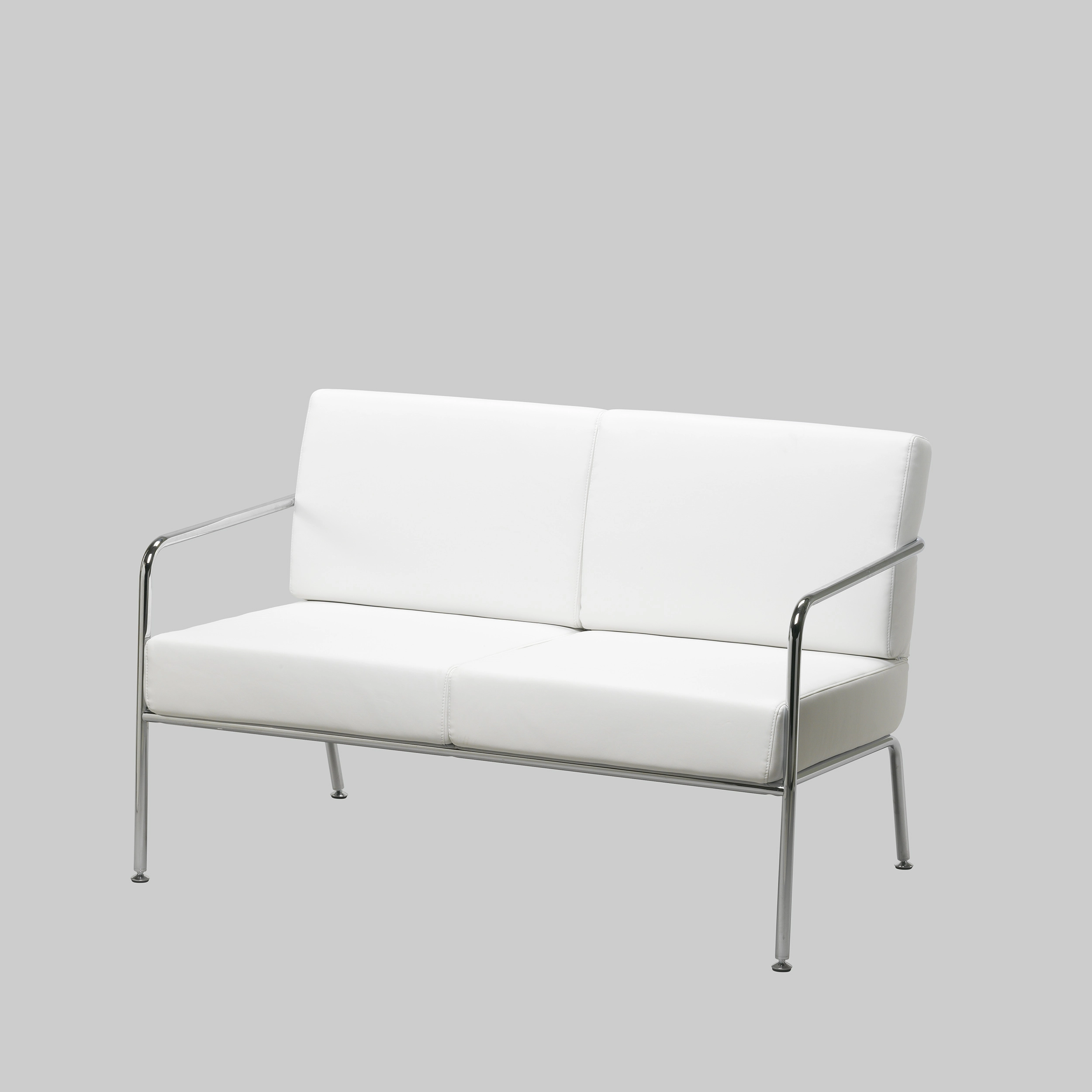Sofa BILLY 2 Weiss / Chrom mieten bei ADEXPO
