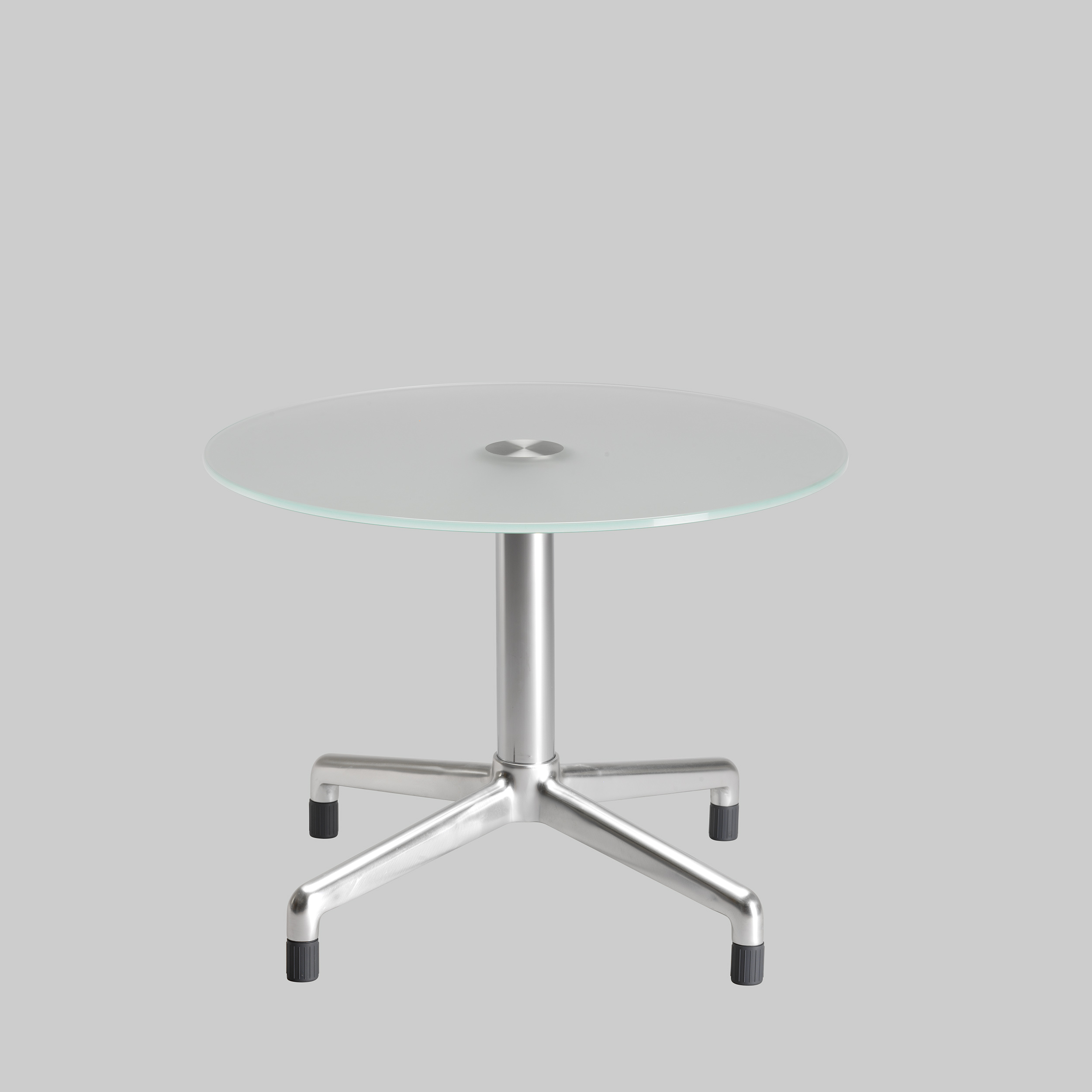 Beistelltisch SPLASH Ø80 Glas satiniert / Aluminium mieten bei ADEXPO