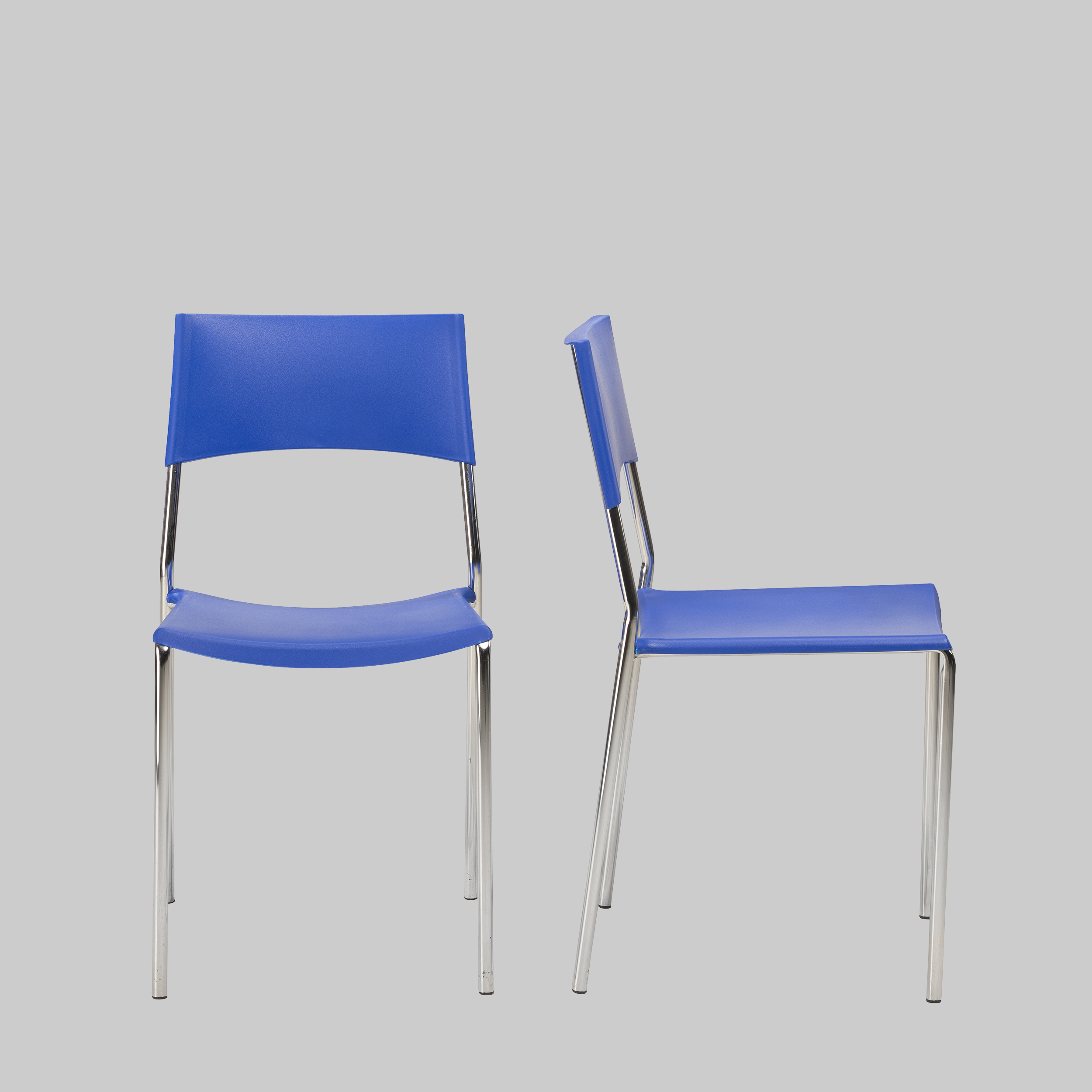 Stuhl BFL Blau / Chrom mieten bei ADEXPO