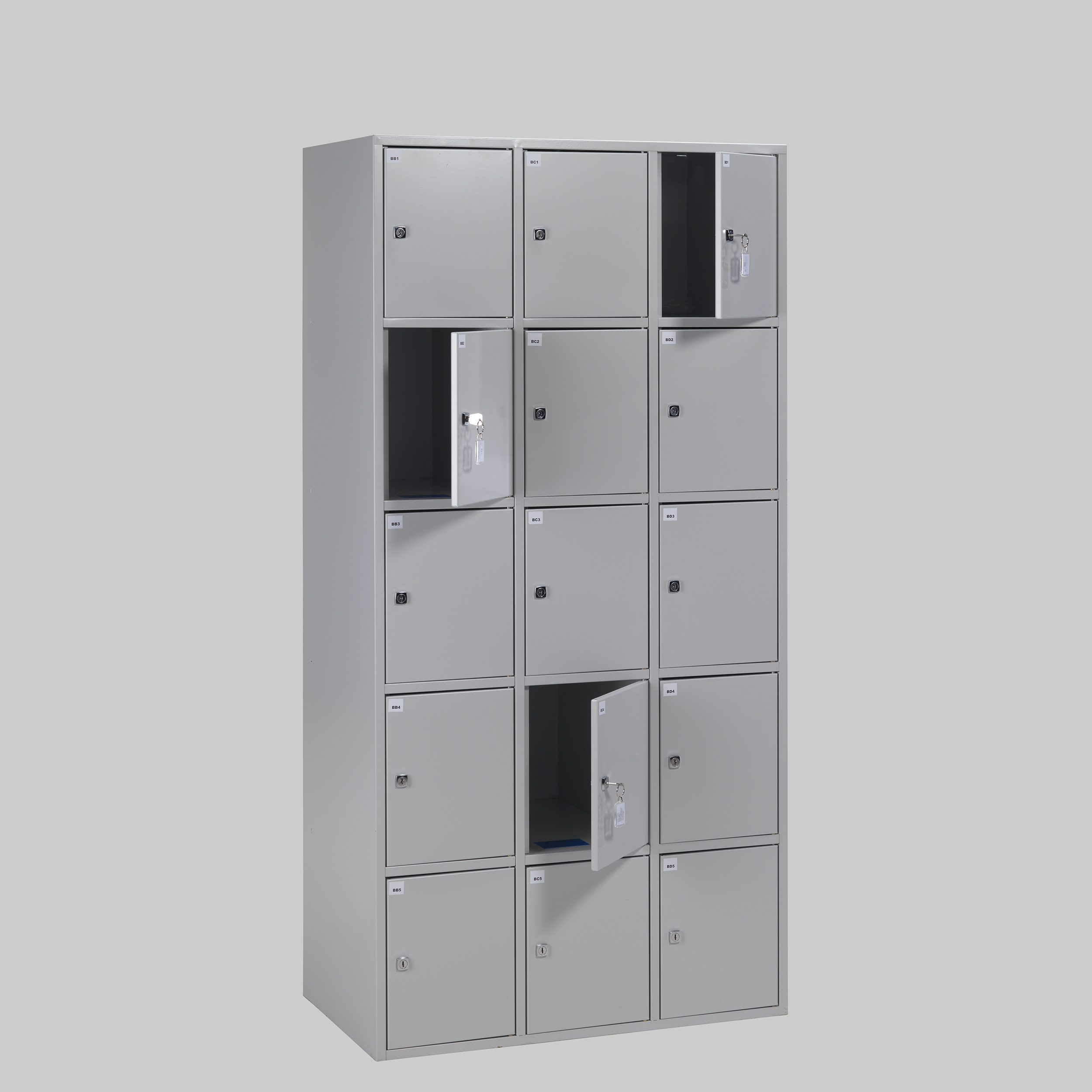 Schliessfachschrank LOCK-3×5 180cm Hellgrau mieten bei ADEXPO