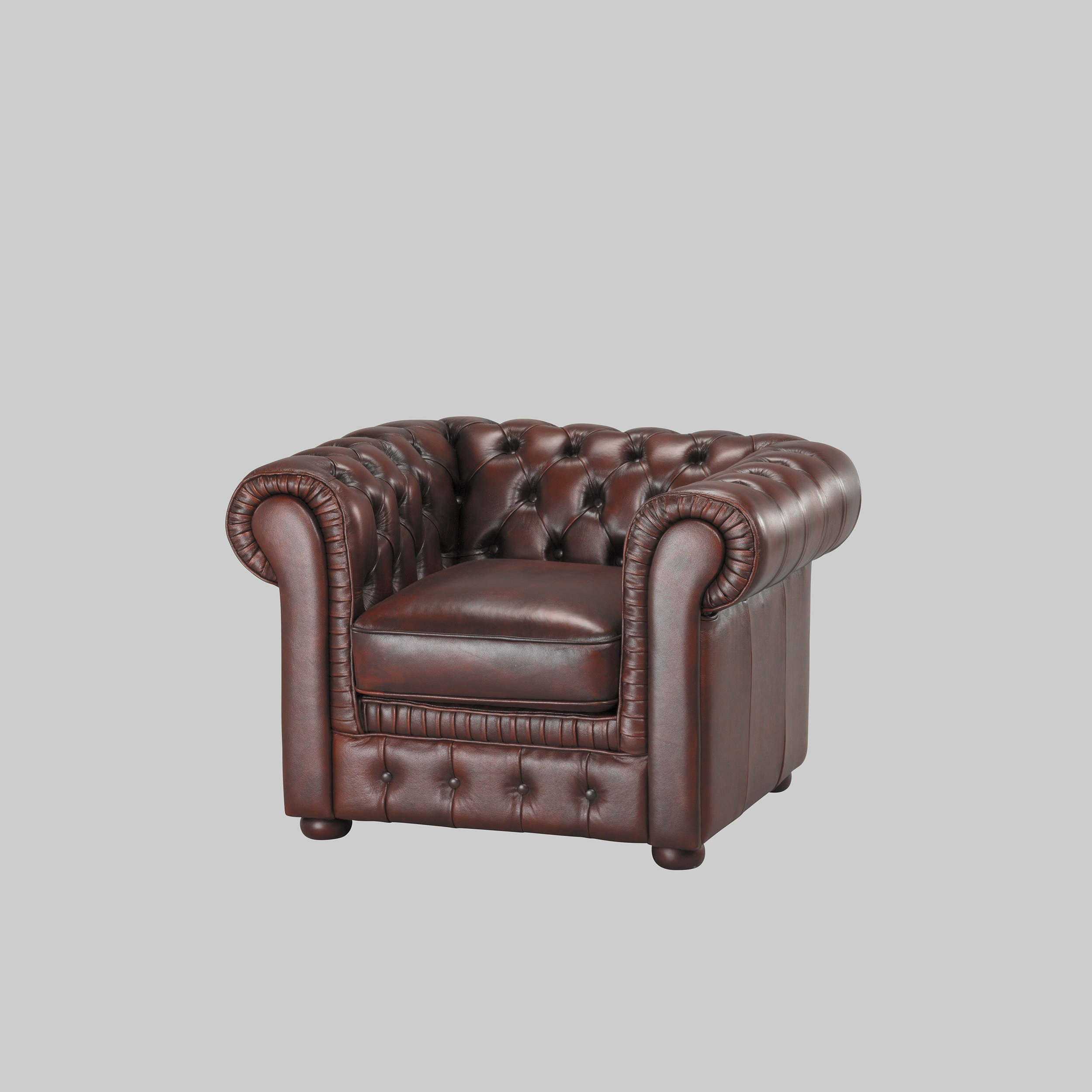 Sessel CHESTERFIELD Rot-Braun / Rot-Braun mieten bei ADEXPO