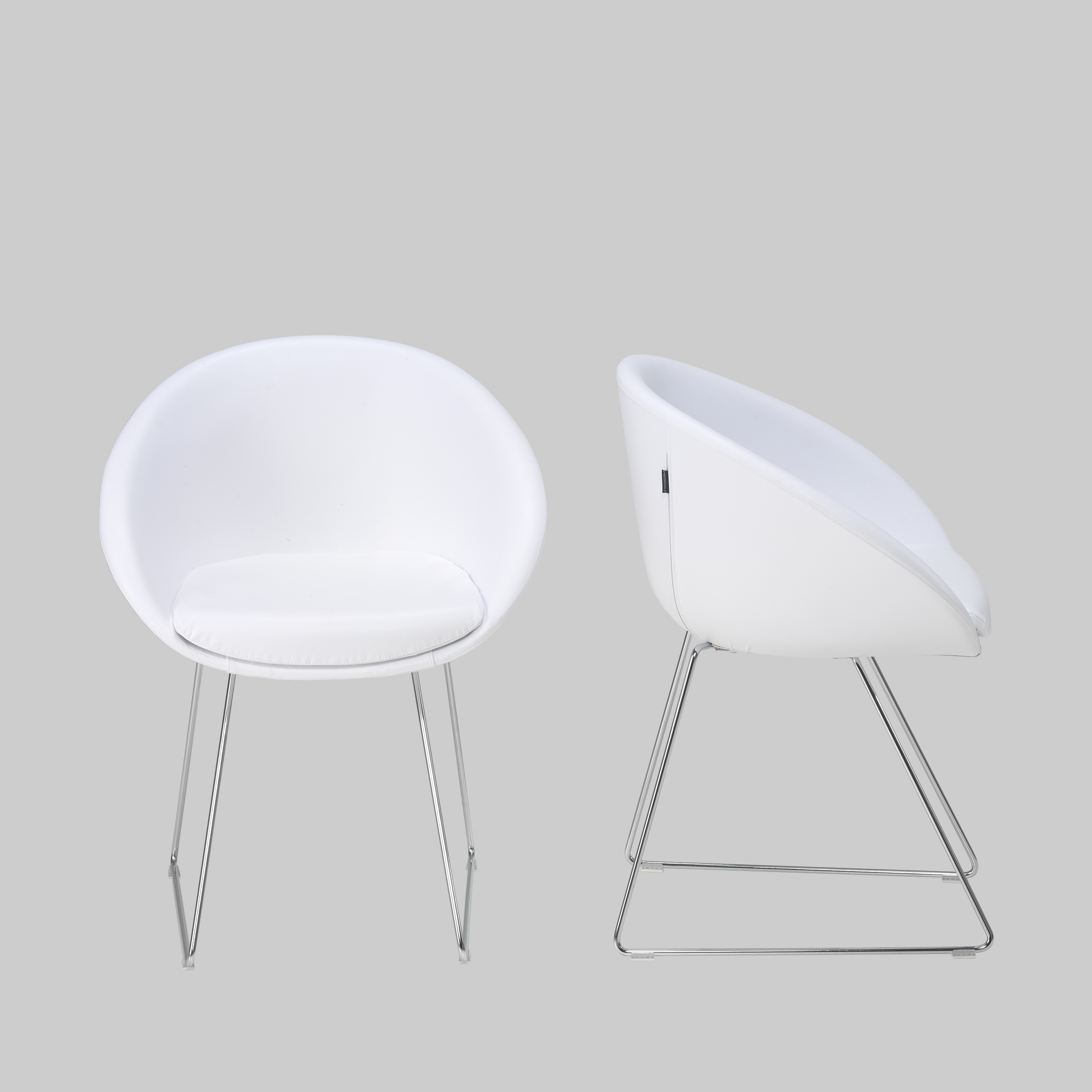 Stuhl GLISS Weiss / Chrom mieten bei ADEXPO