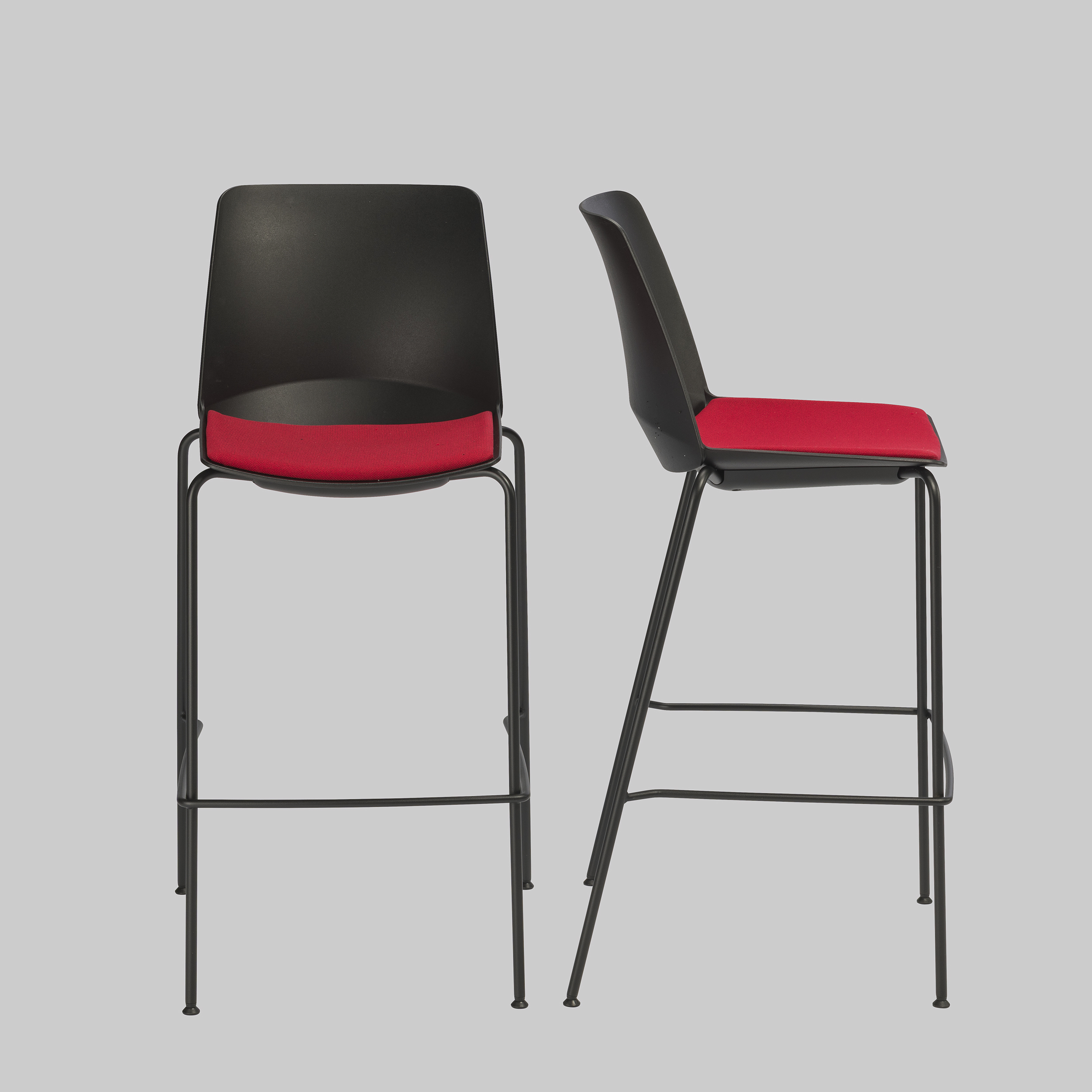 Barhocker PALO Schwarz / Rot / Schwarz mieten bei ADEXPO