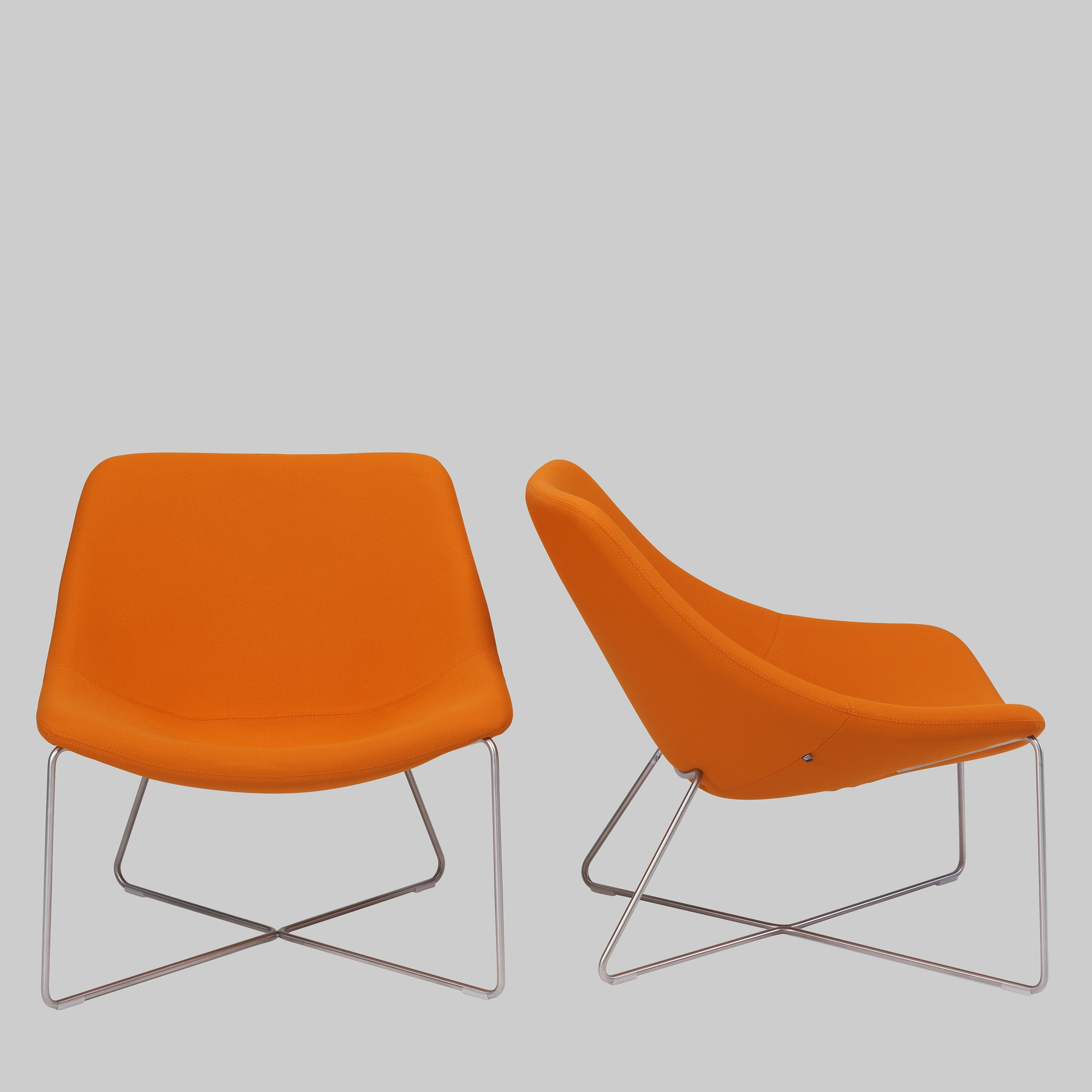 Sessel MISHELL Orange / Edelstahl mieten bei ADEXPO