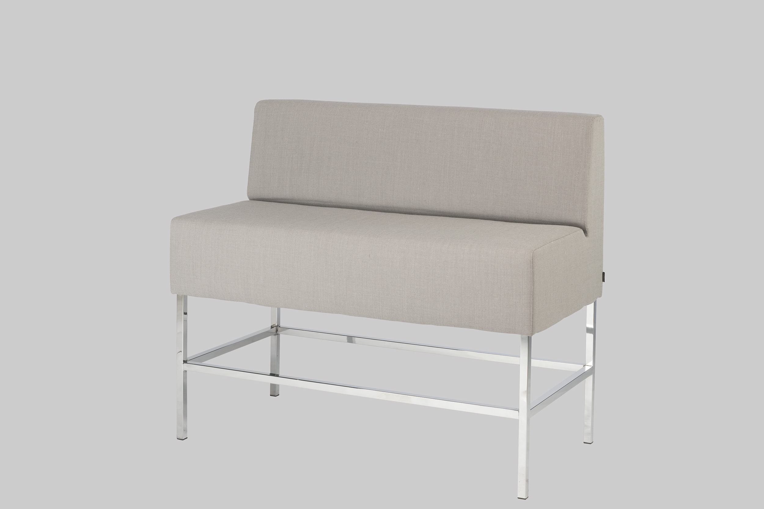Hohes Sofa HOST 2 Hellgrau / Chrom mieten bei ADEXPO