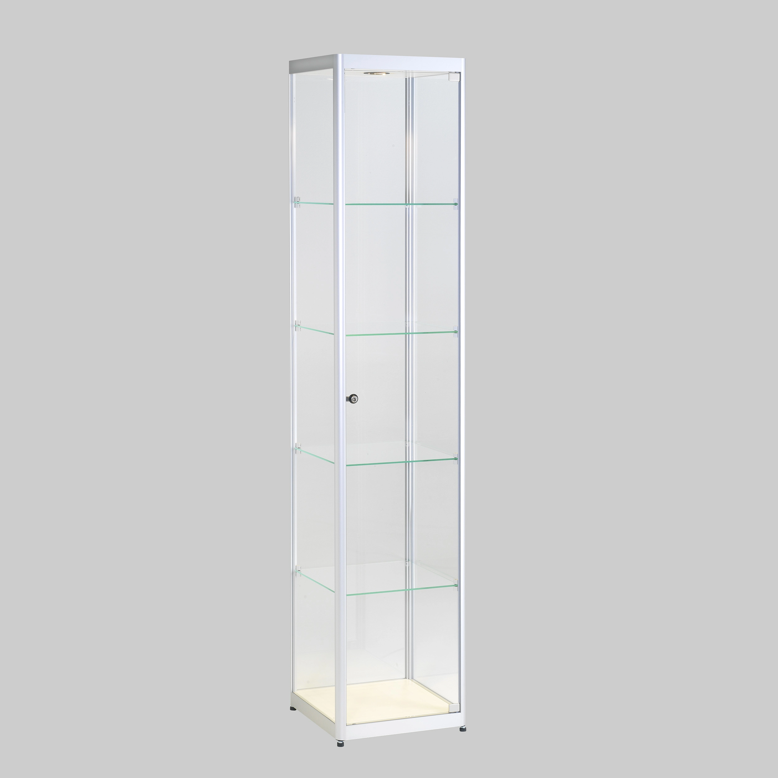 Vitrine TESSIE 40x40x195 Aluminium mieten bei ADEXPO