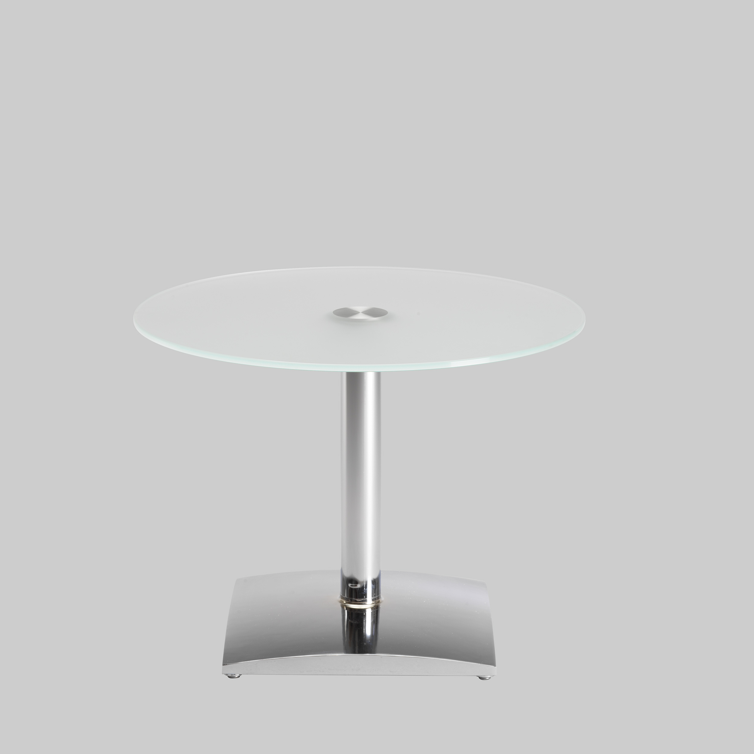 Beistelltisch TA60 Ø65 Glas satiniert / Chrom mieten bei ADEXPO
