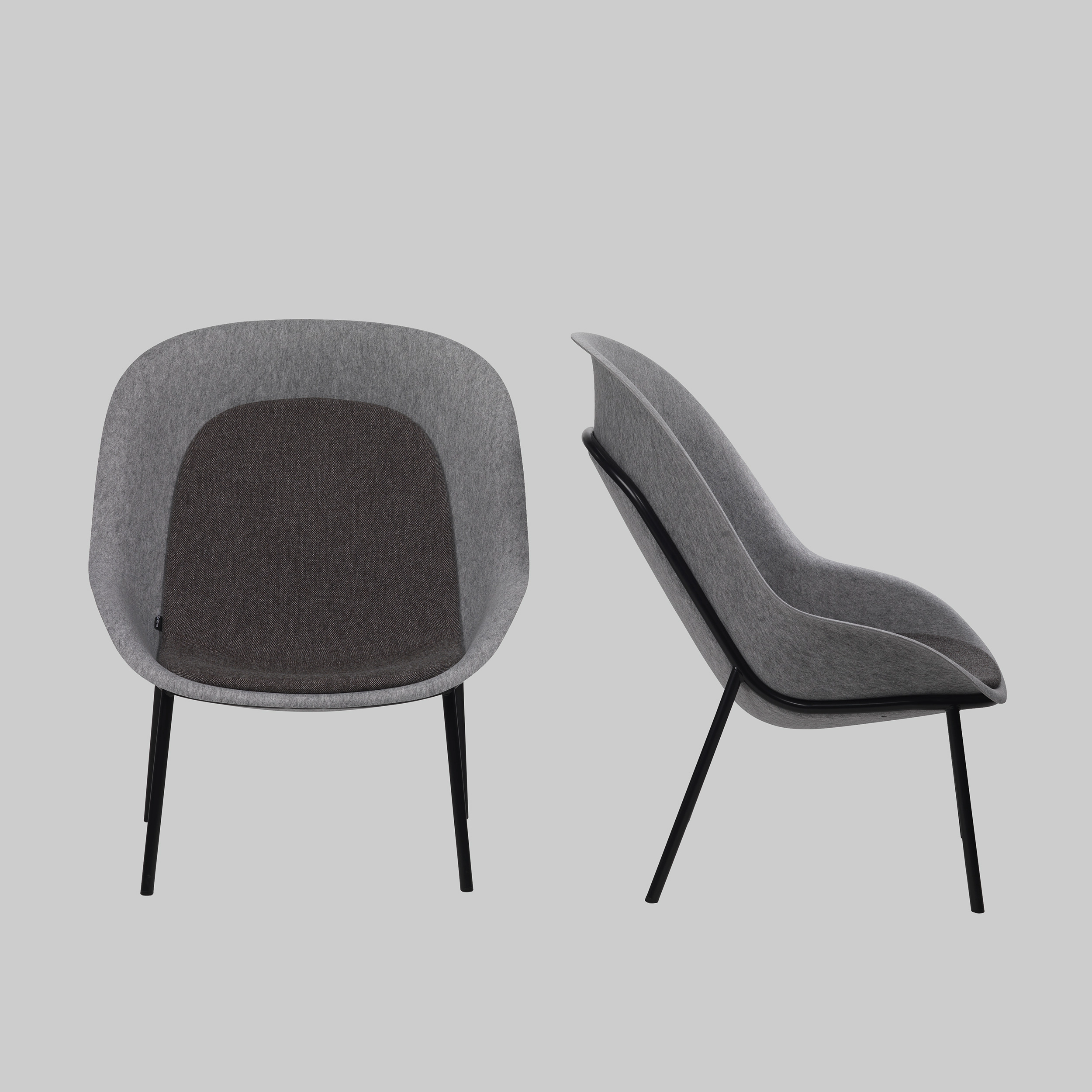 Sessel NOOK Hellgrau / Schwarz mieten bei ADEXPO
