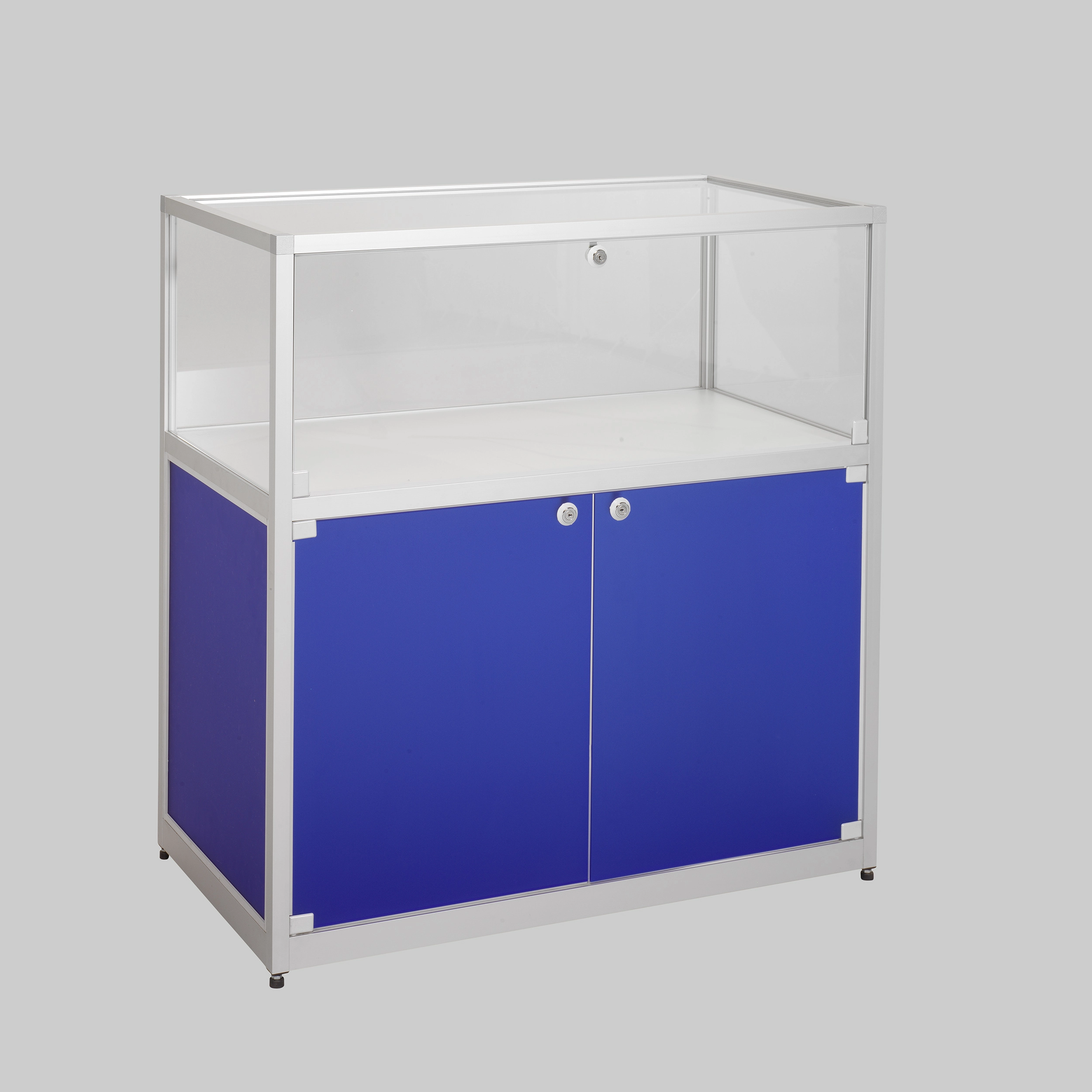 Tischvitrine MACON Blau mieten bei ADEXPO