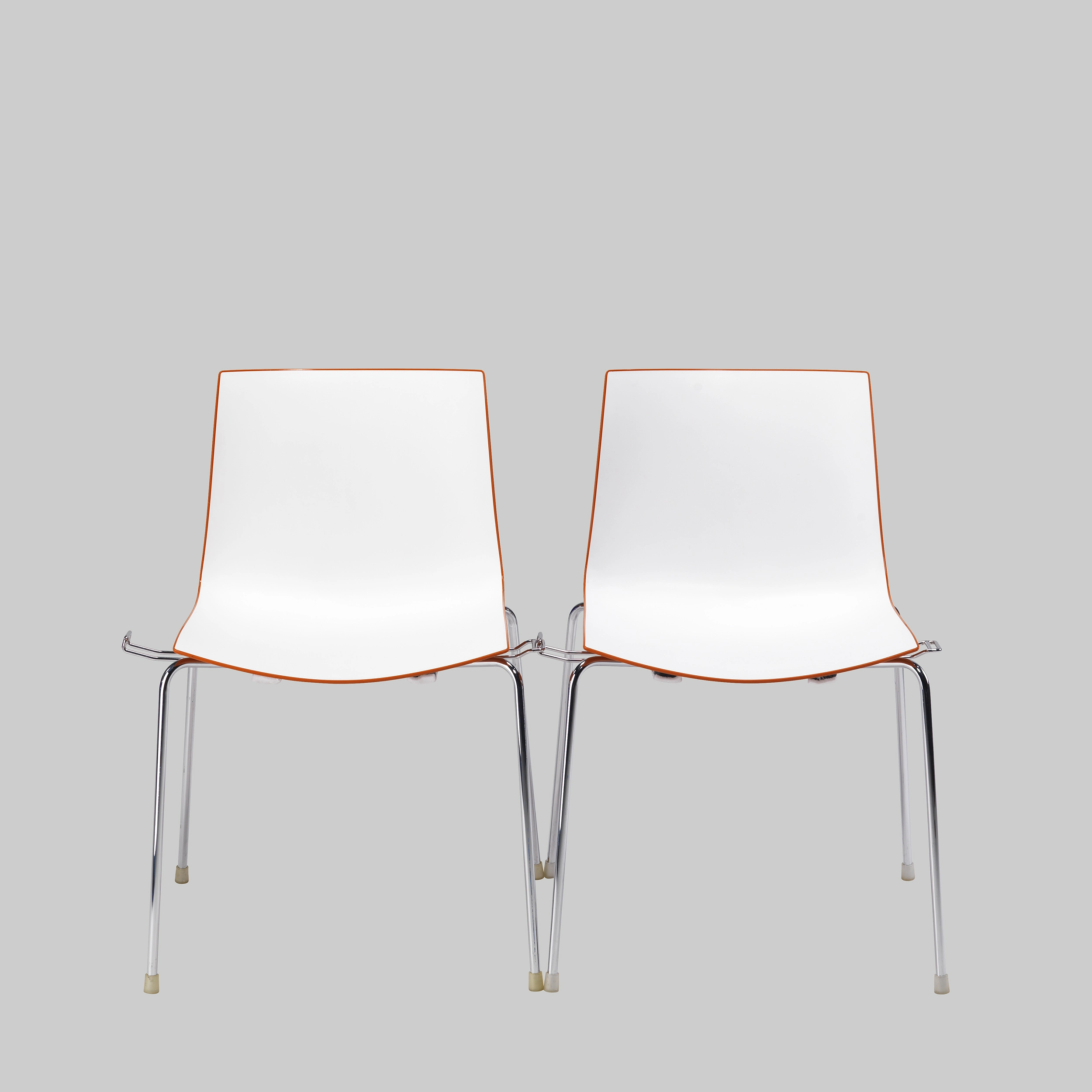 Stuhl CATIFA 46 KOPPEL Weiss-Orange / Chrom mieten bei ADEXPO