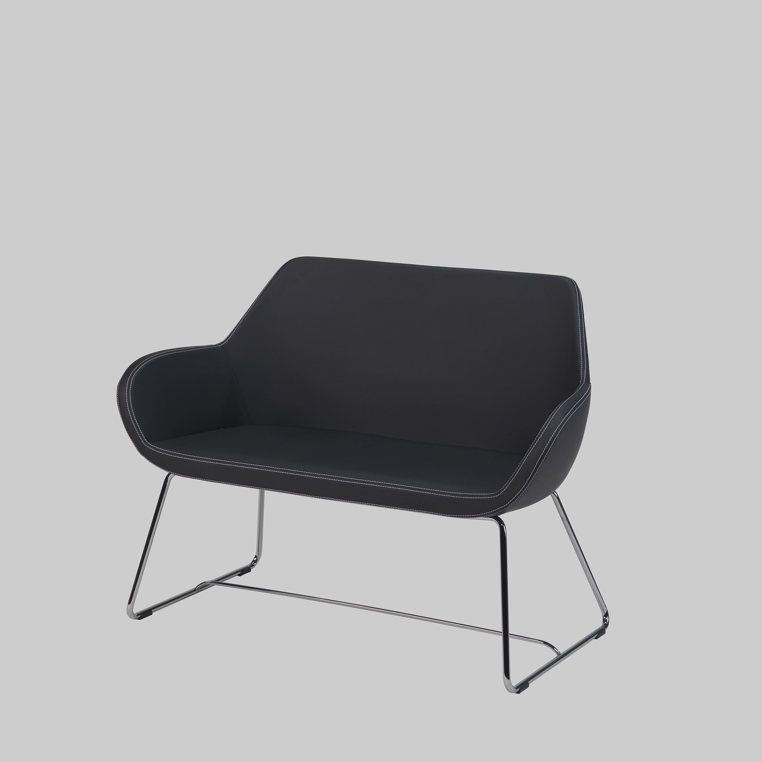 Sofa LOUVRE 2 Schwarz / Chrom mieten bei ADEXPO