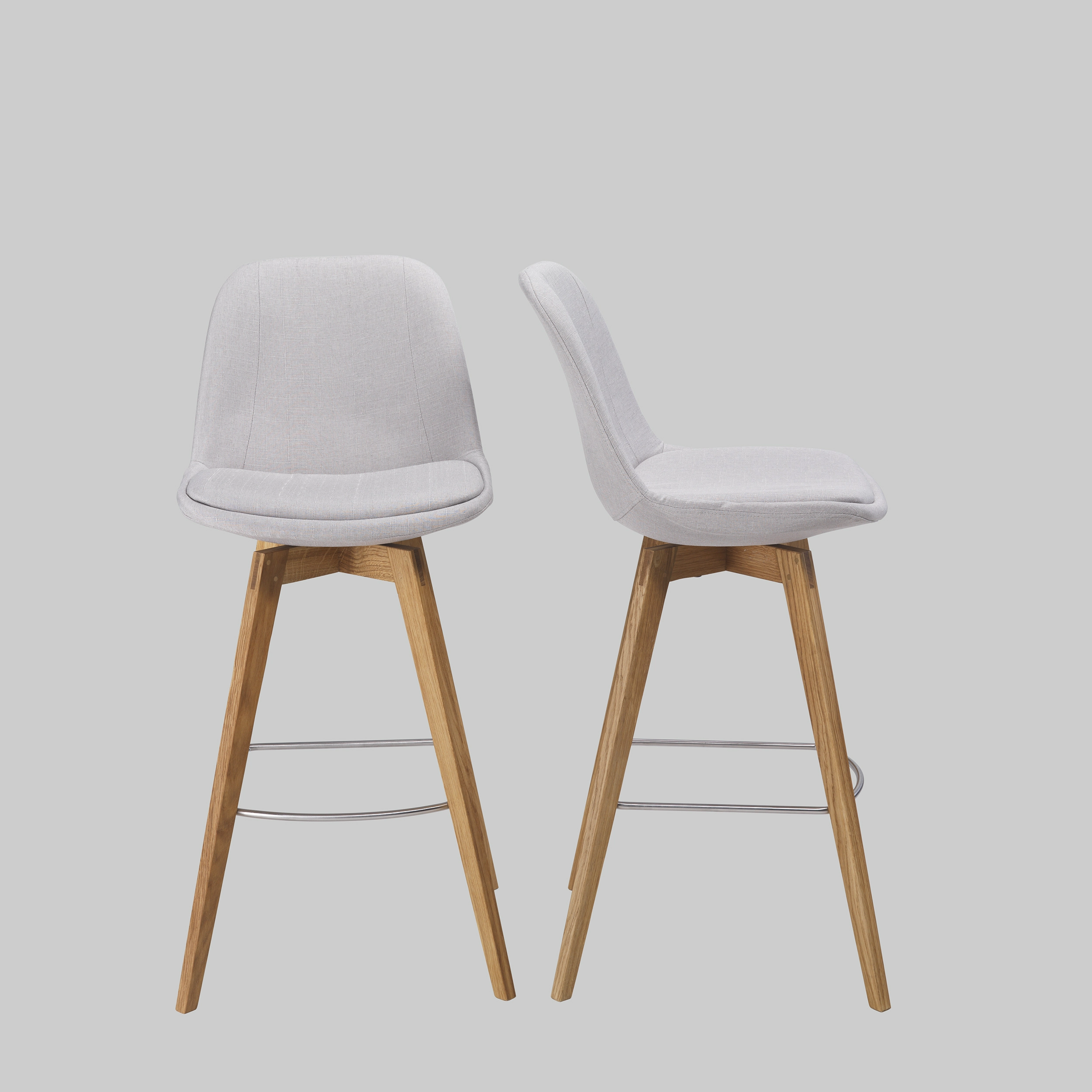 Barhocker VINTAGE SOFT Hellgrau / Eiche mieten bei ADEXPO