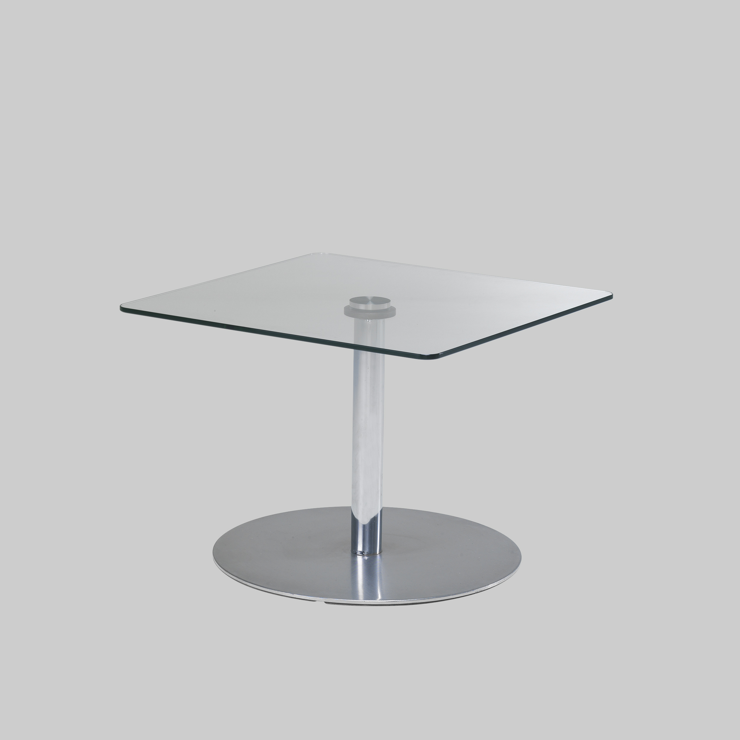 Beistelltisch BRIO 70×70 Transparent / Chrom mieten bei ADEXPO